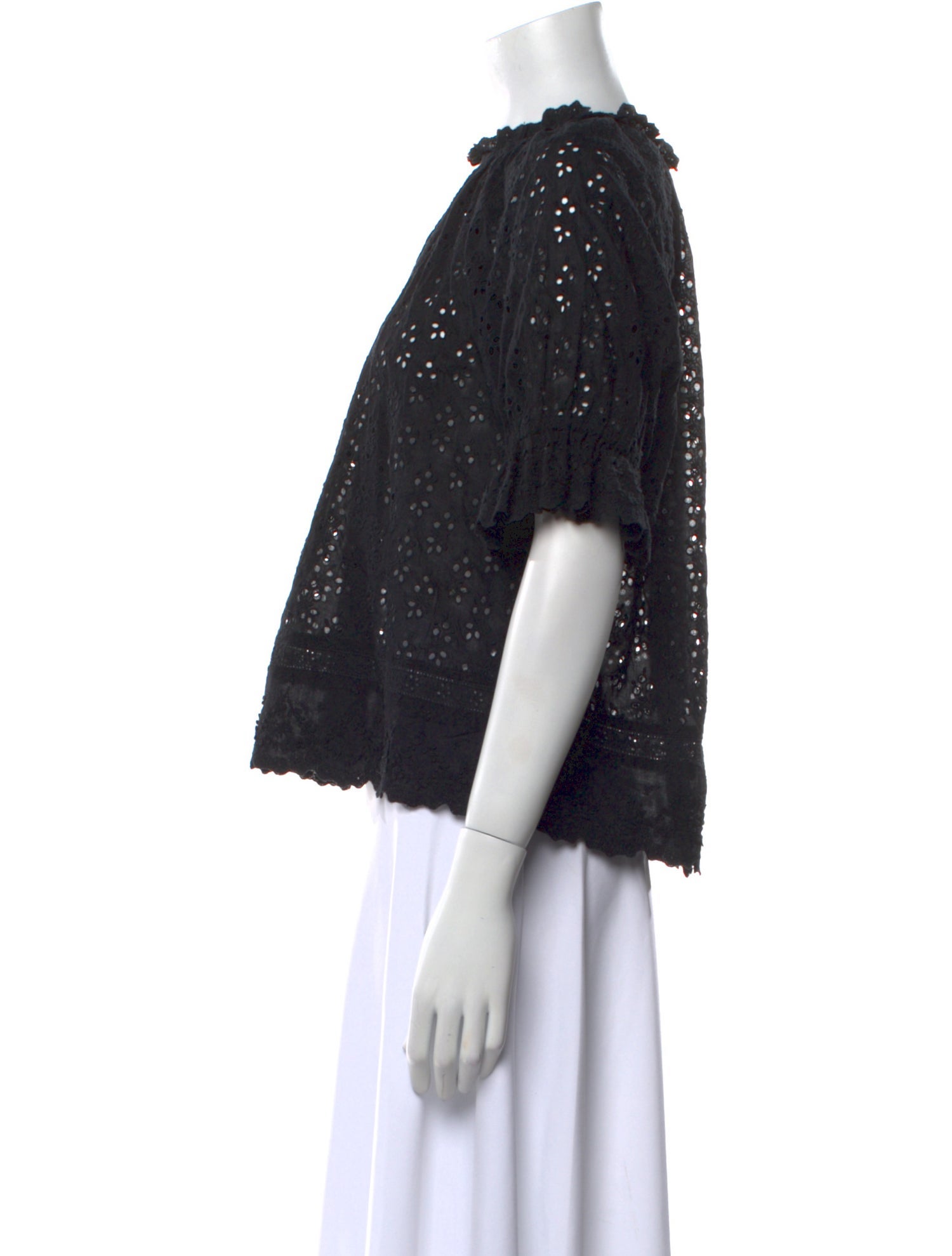 Ulla Johnson Crew Neck Short Sleeve Crop Top