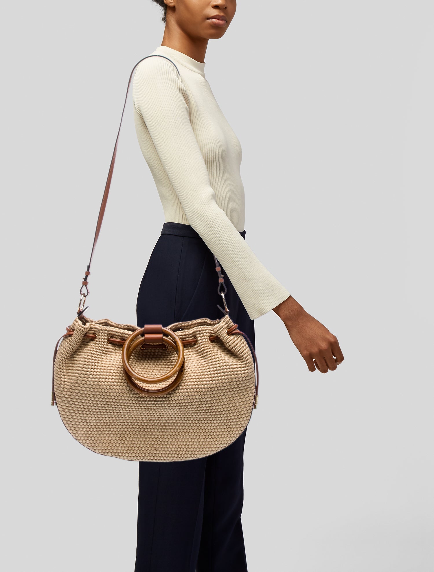 Ulla Johnson Raffia Top Handle Bag w/ Tags