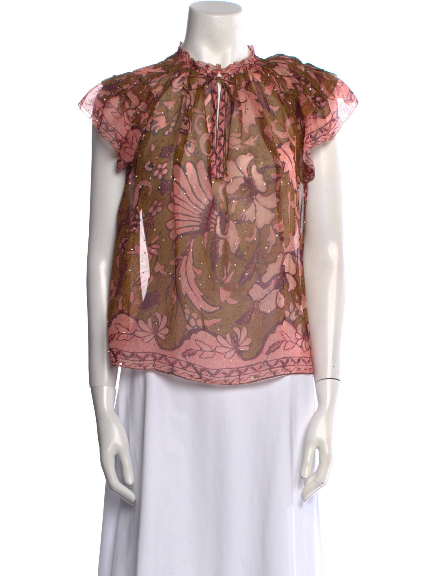 Ulla Johnson Silk Floral Print Blouse