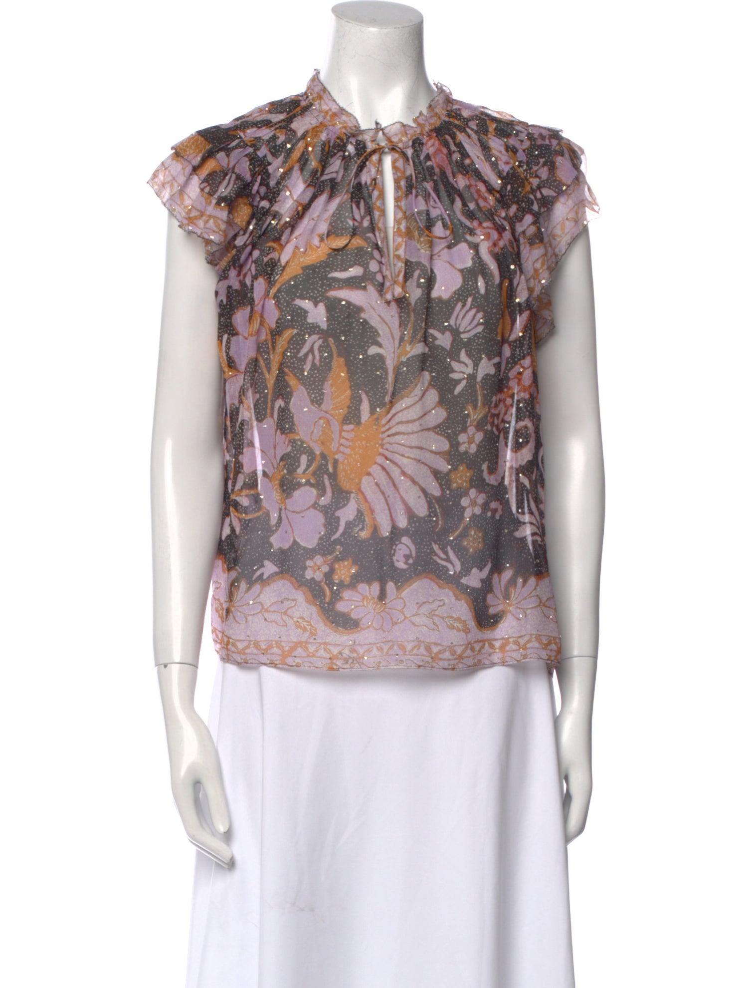 Ulla Johnson Silk Floral Print Blouse