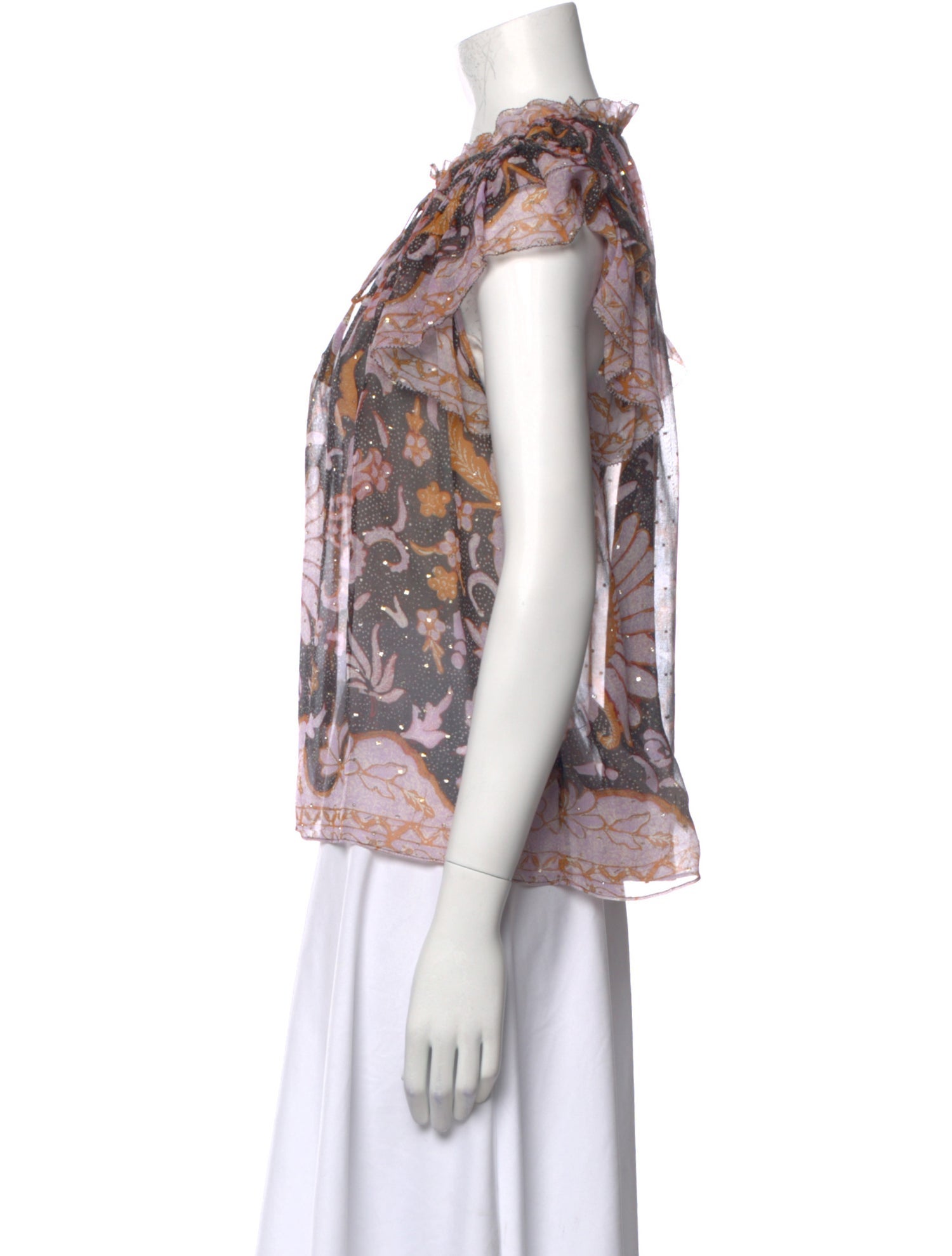 Ulla Johnson Silk Floral Print Blouse