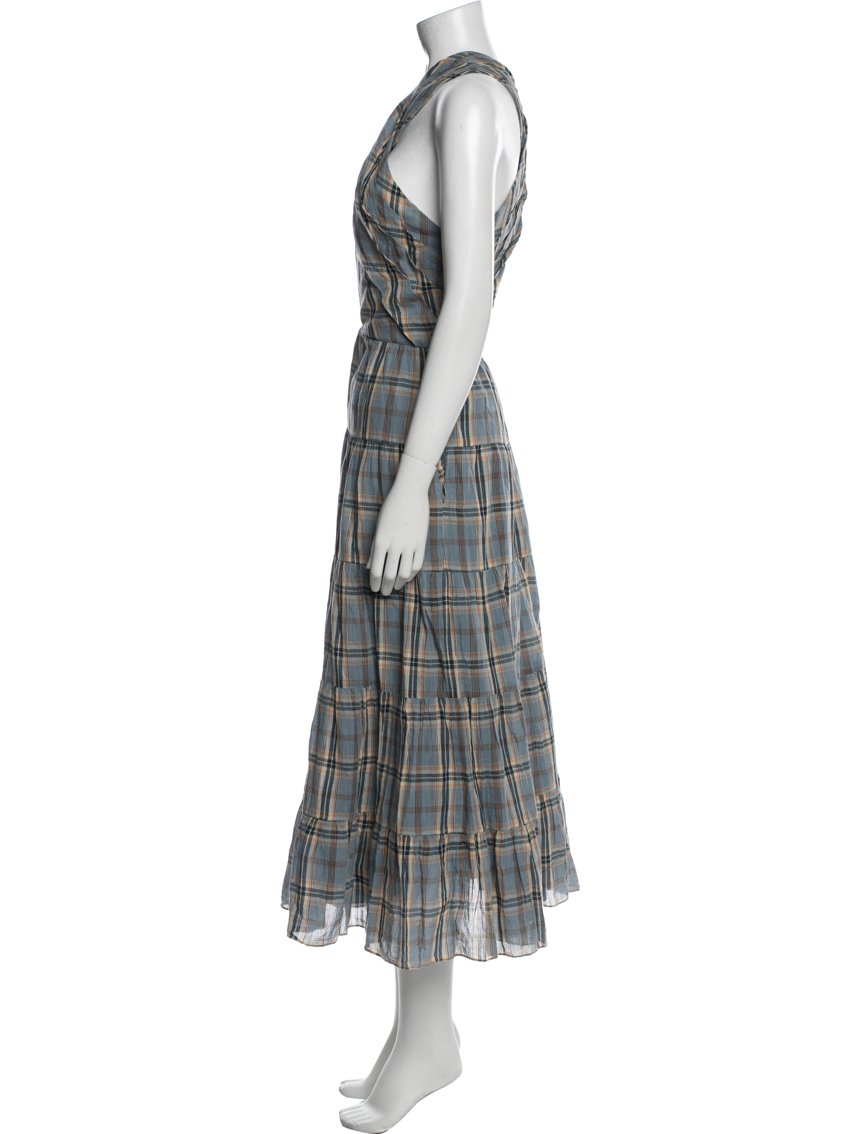 Ulla Johnson Plaid Print Long Dress w/ Tags