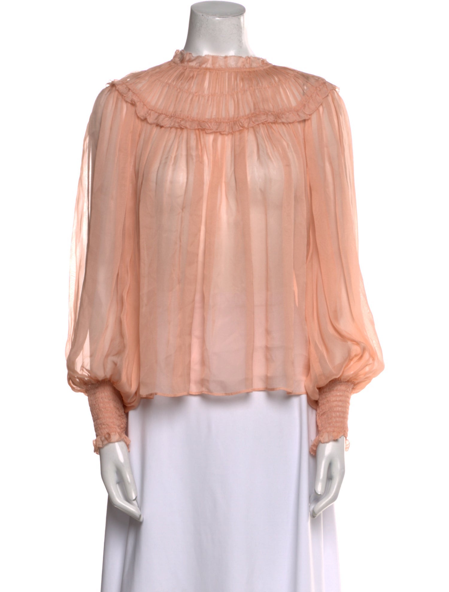 Ulla Johnson Silk Mock Neck Blouse