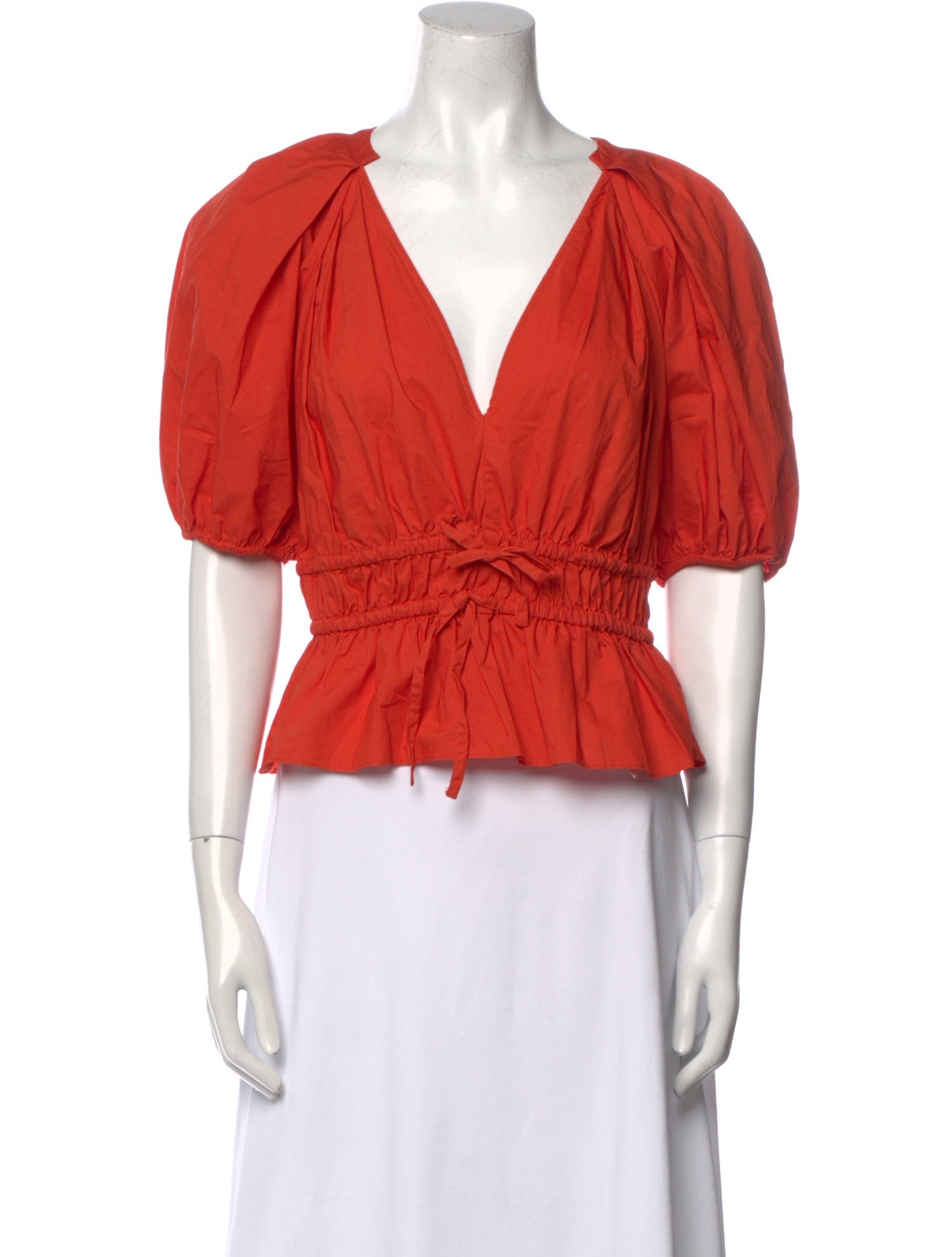 Ulla Johnson V-Neck Short Sleeve Crop Top