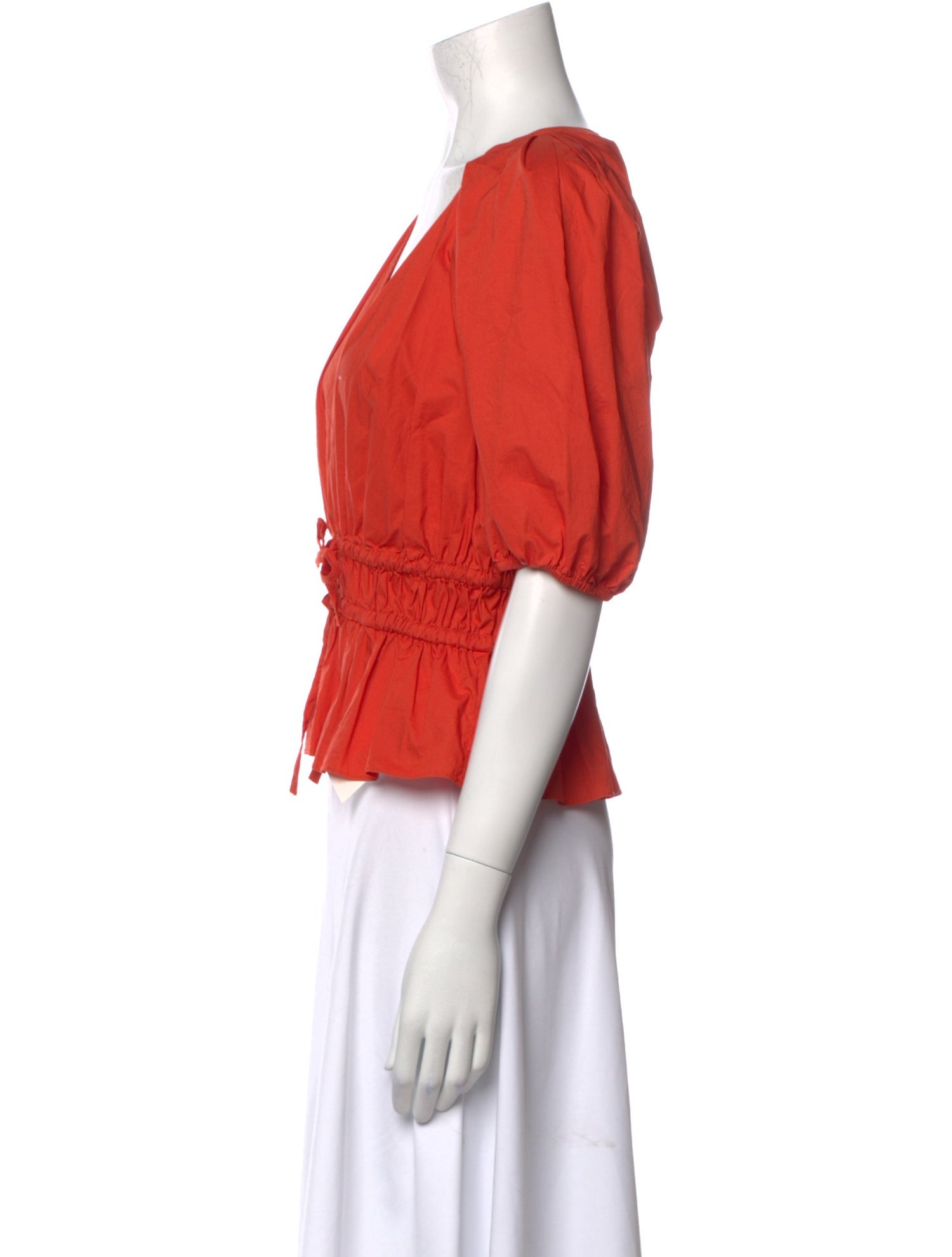 Ulla Johnson V-Neck Short Sleeve Crop Top