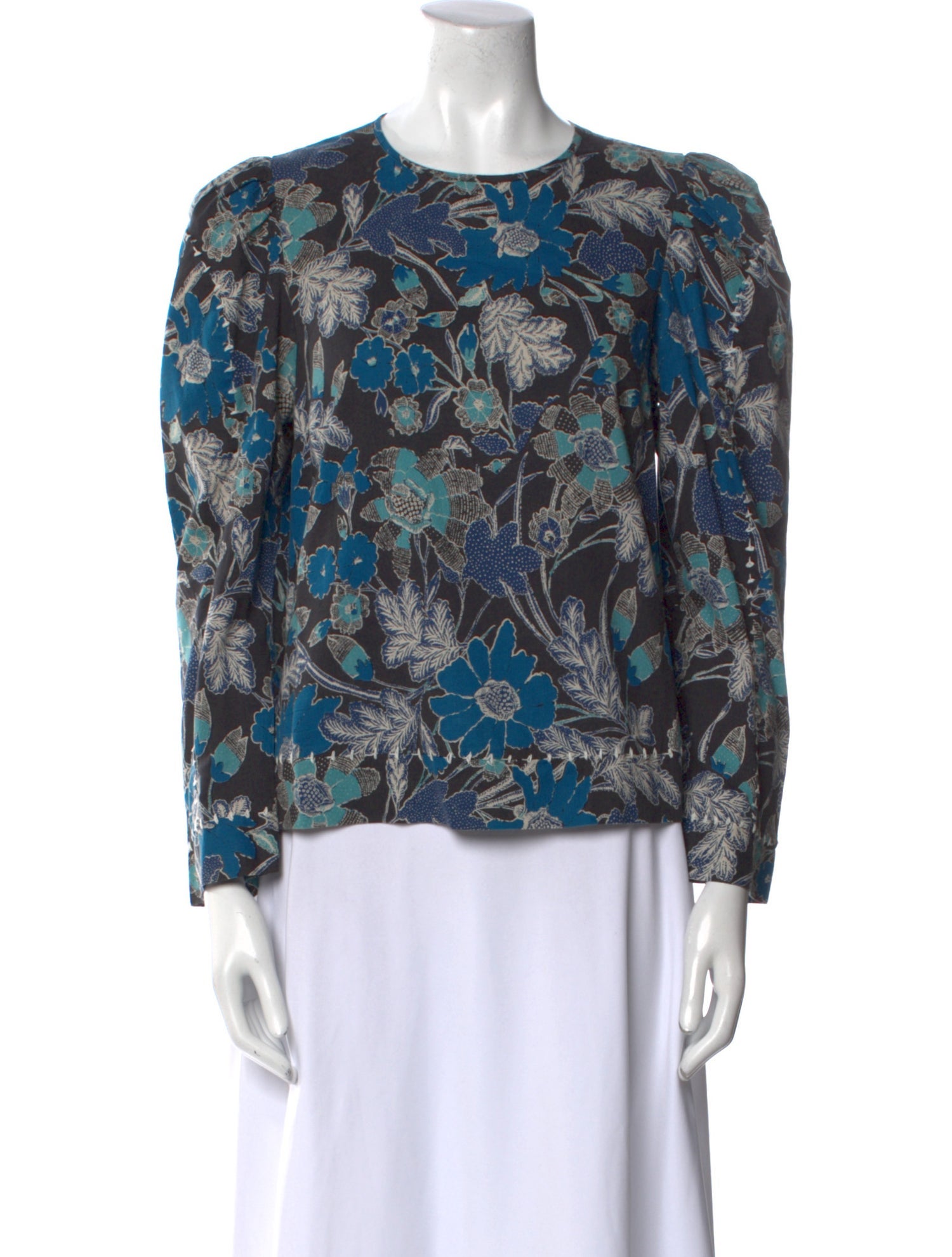 Ulla Johnson Floral Print Crew Neck Blouse