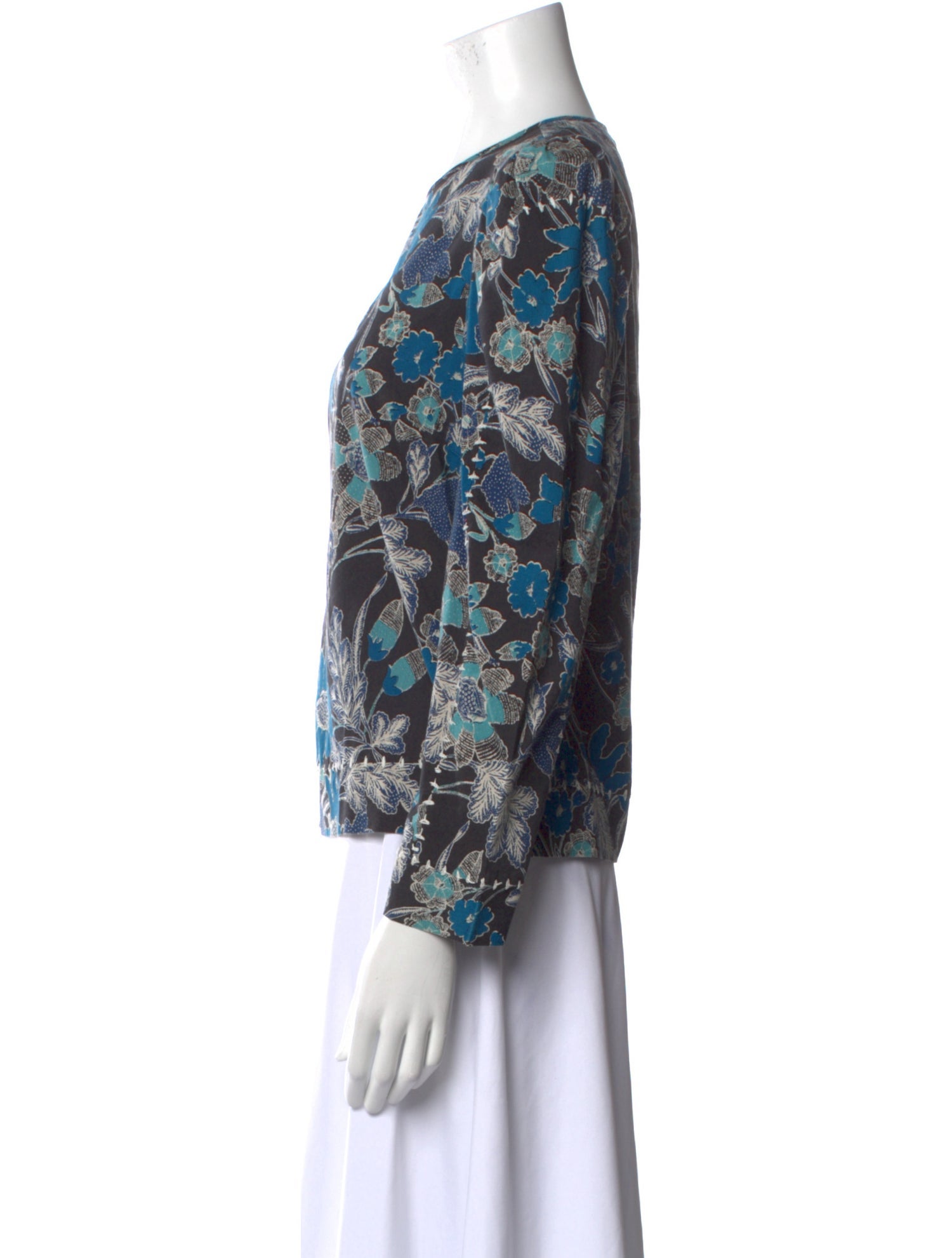 Ulla Johnson Floral Print Crew Neck Blouse