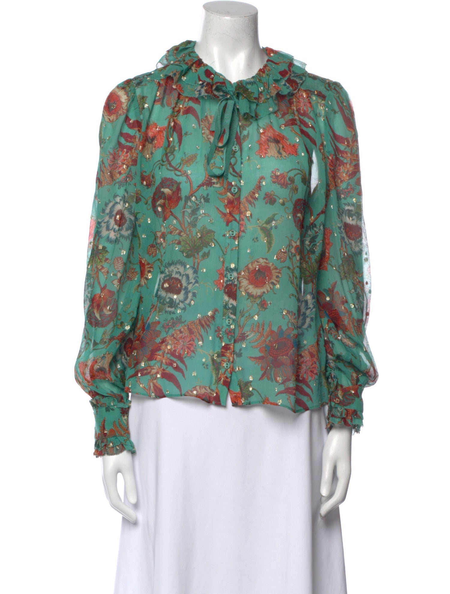 Ulla Johnson Silk Floral Print Blouse