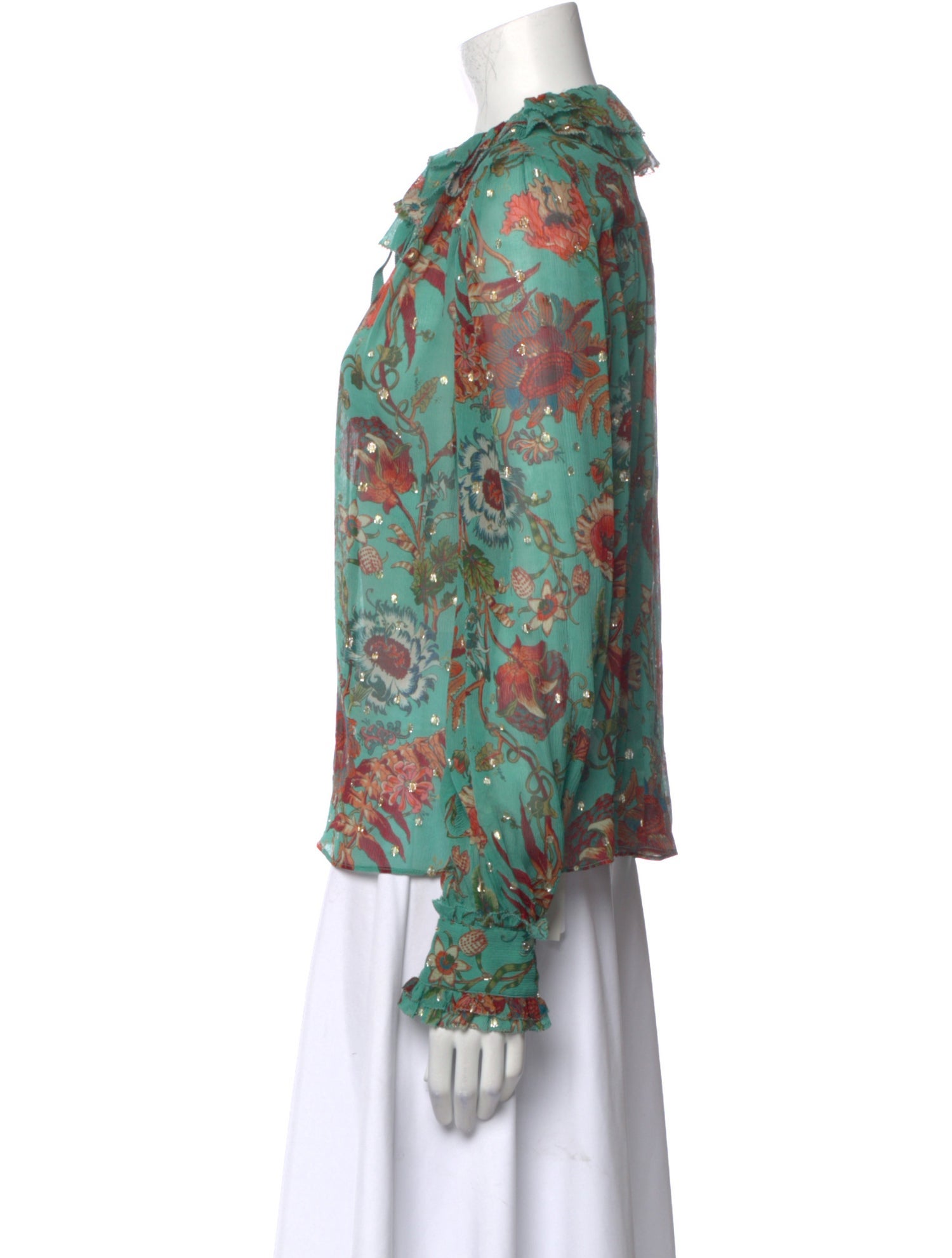 Ulla Johnson Silk Floral Print Blouse