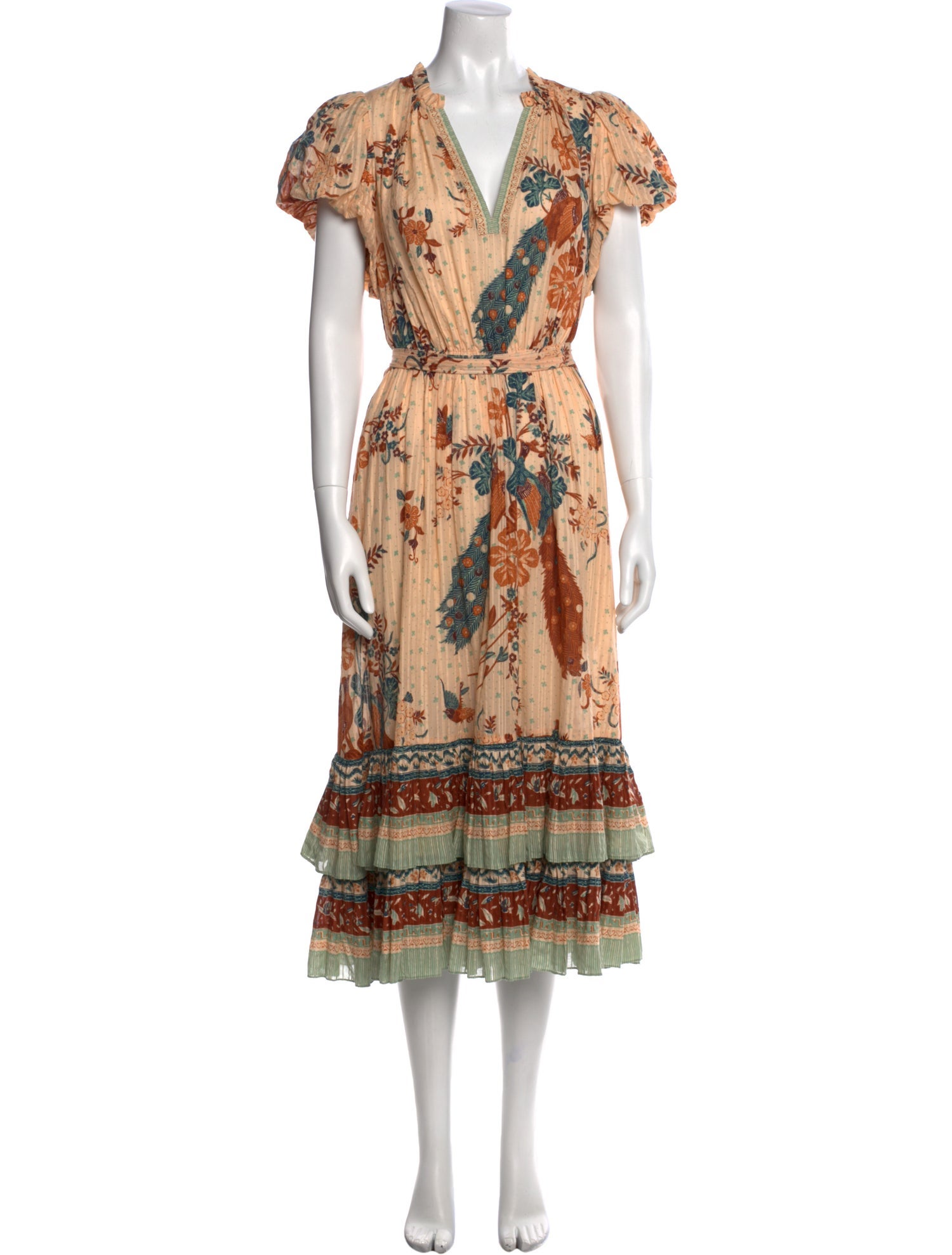 Ulla Johnson Floral Print Midi Length Dress