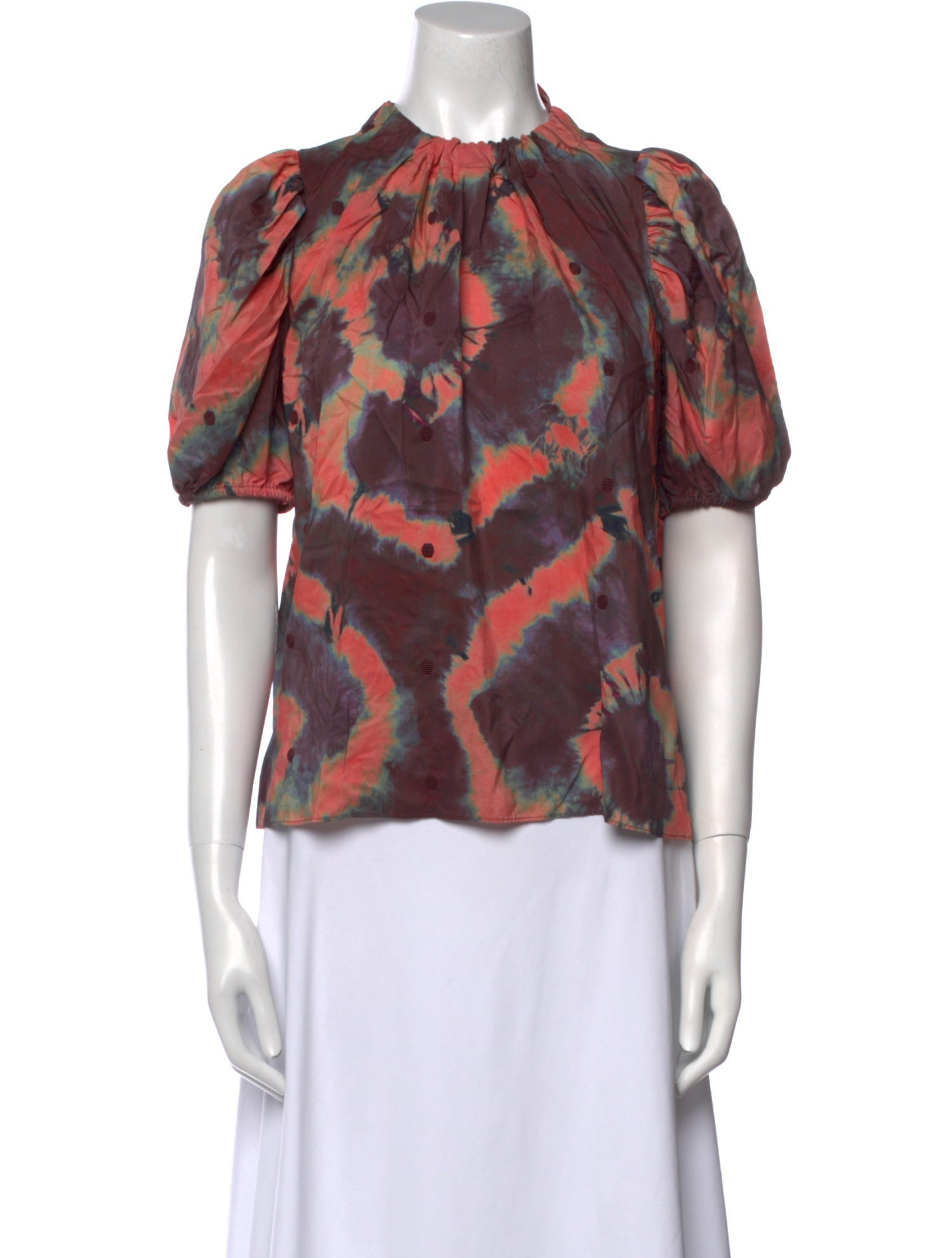 Ulla Johnson Silk Tie-Dye Print Blouse