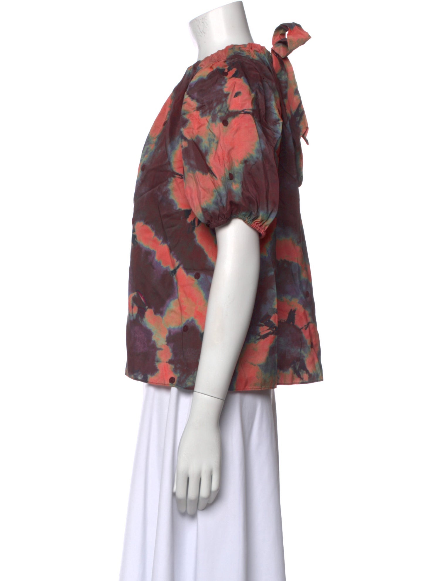 Ulla Johnson Silk Tie-Dye Print Blouse