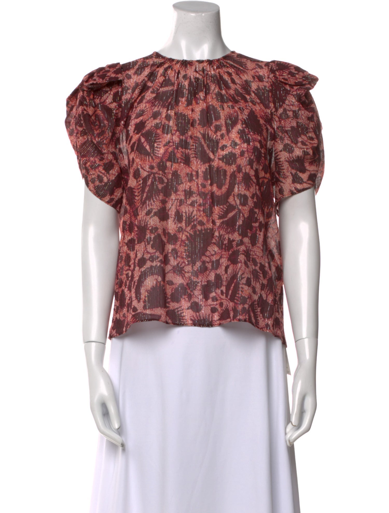 Ulla Johnson Printed Crew Neck Blouse