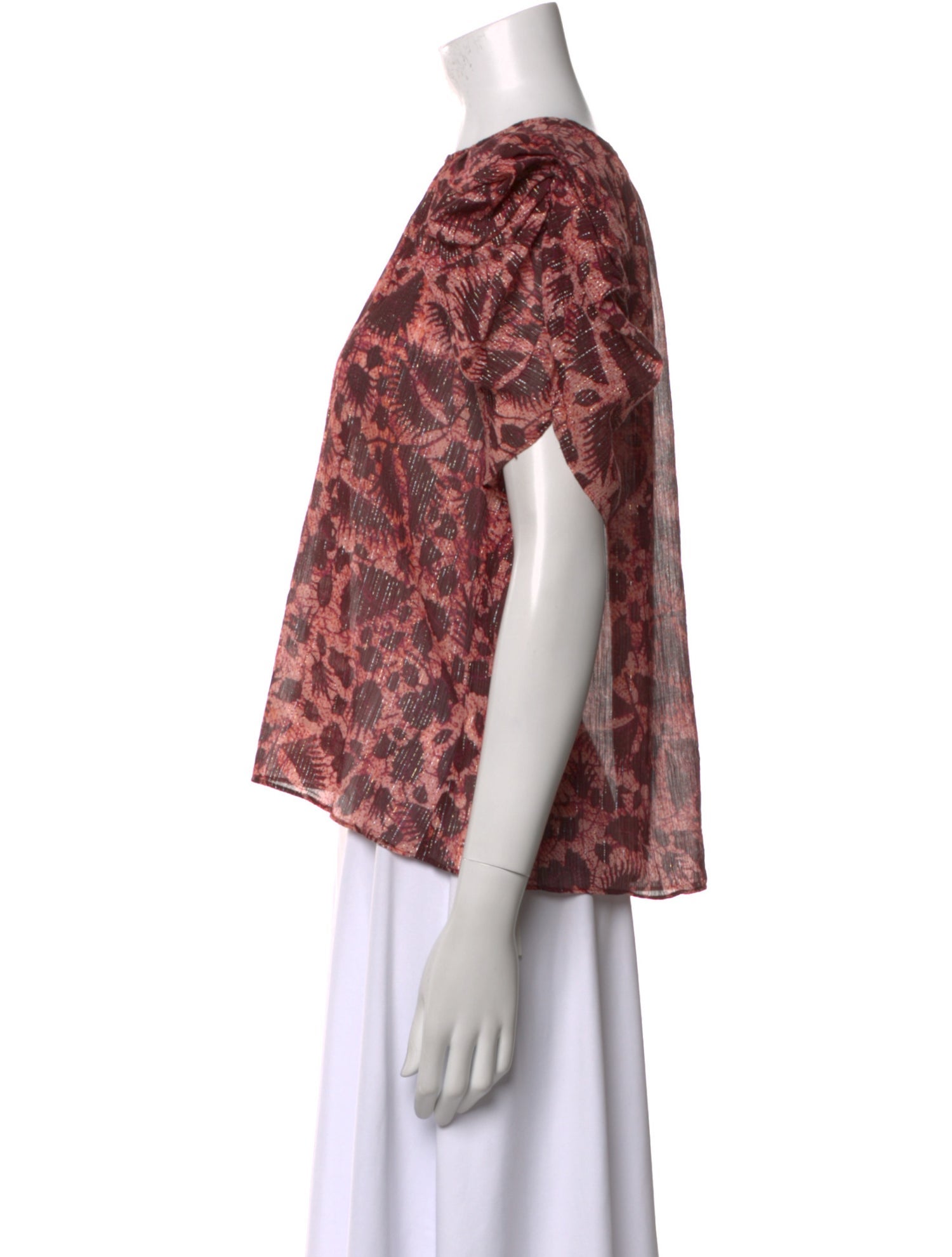 Ulla Johnson Printed Crew Neck Blouse