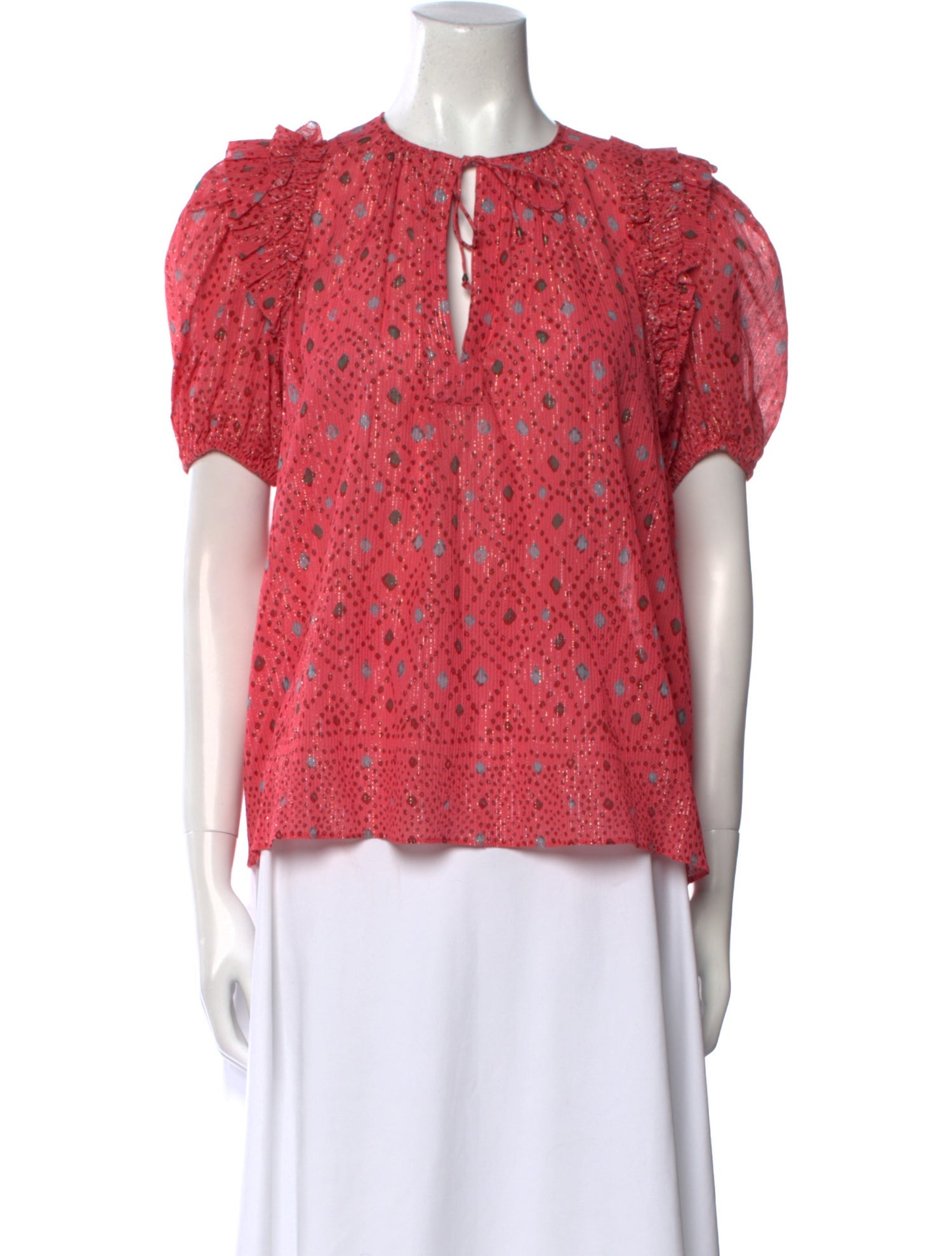 Ulla Johnson Printed Crew Neck Blouse