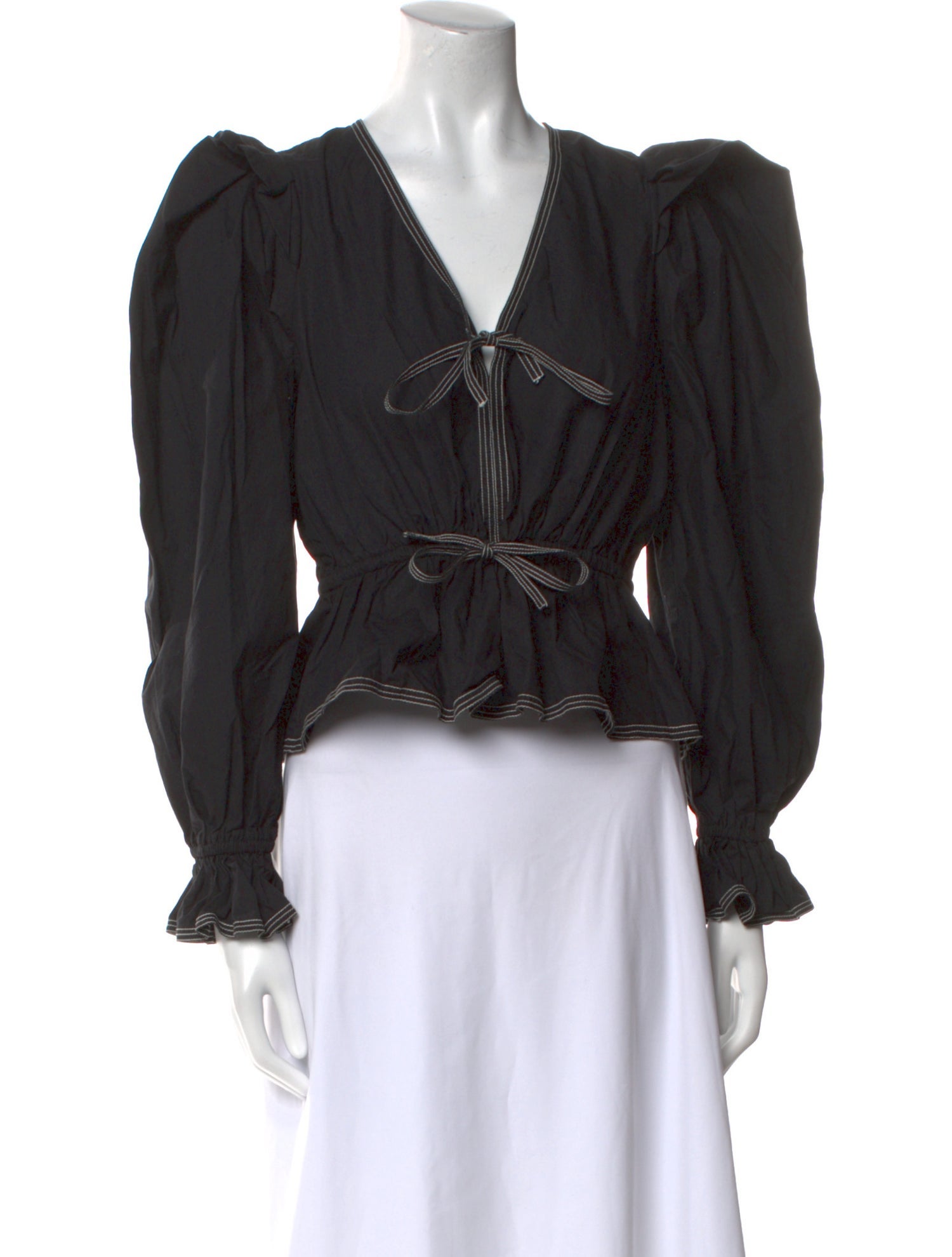 Ulla Johnson V-Neck Long Sleeve Blouse