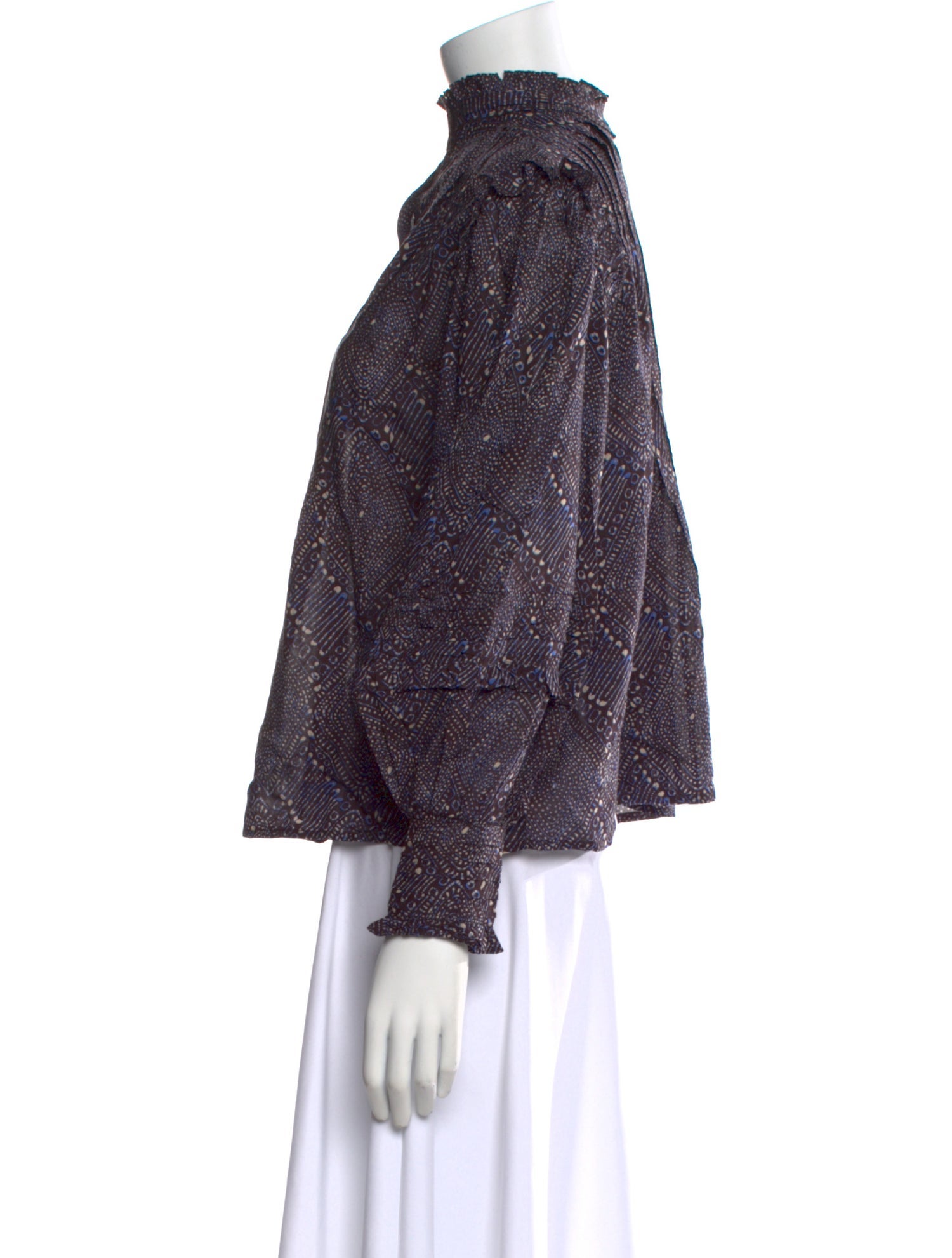 Ulla Johnson Printed Mock Neck Blouse