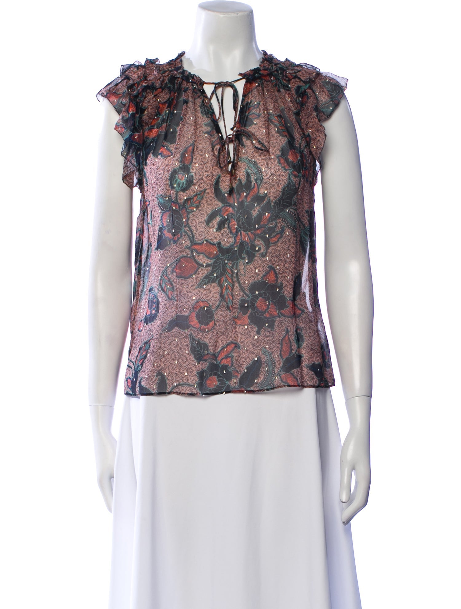 Ulla Johnson Silk Floral Print Blouse