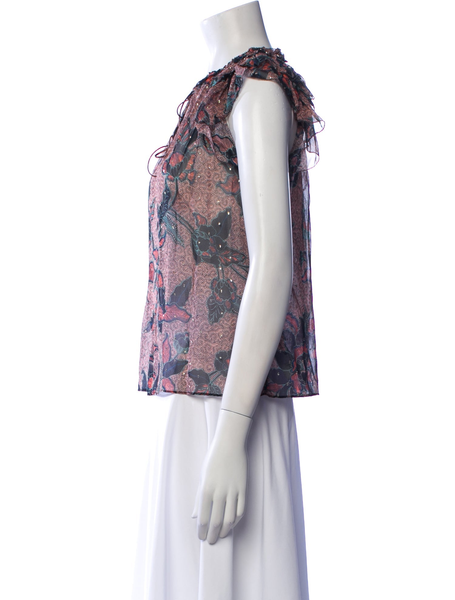 Ulla Johnson Silk Floral Print Blouse