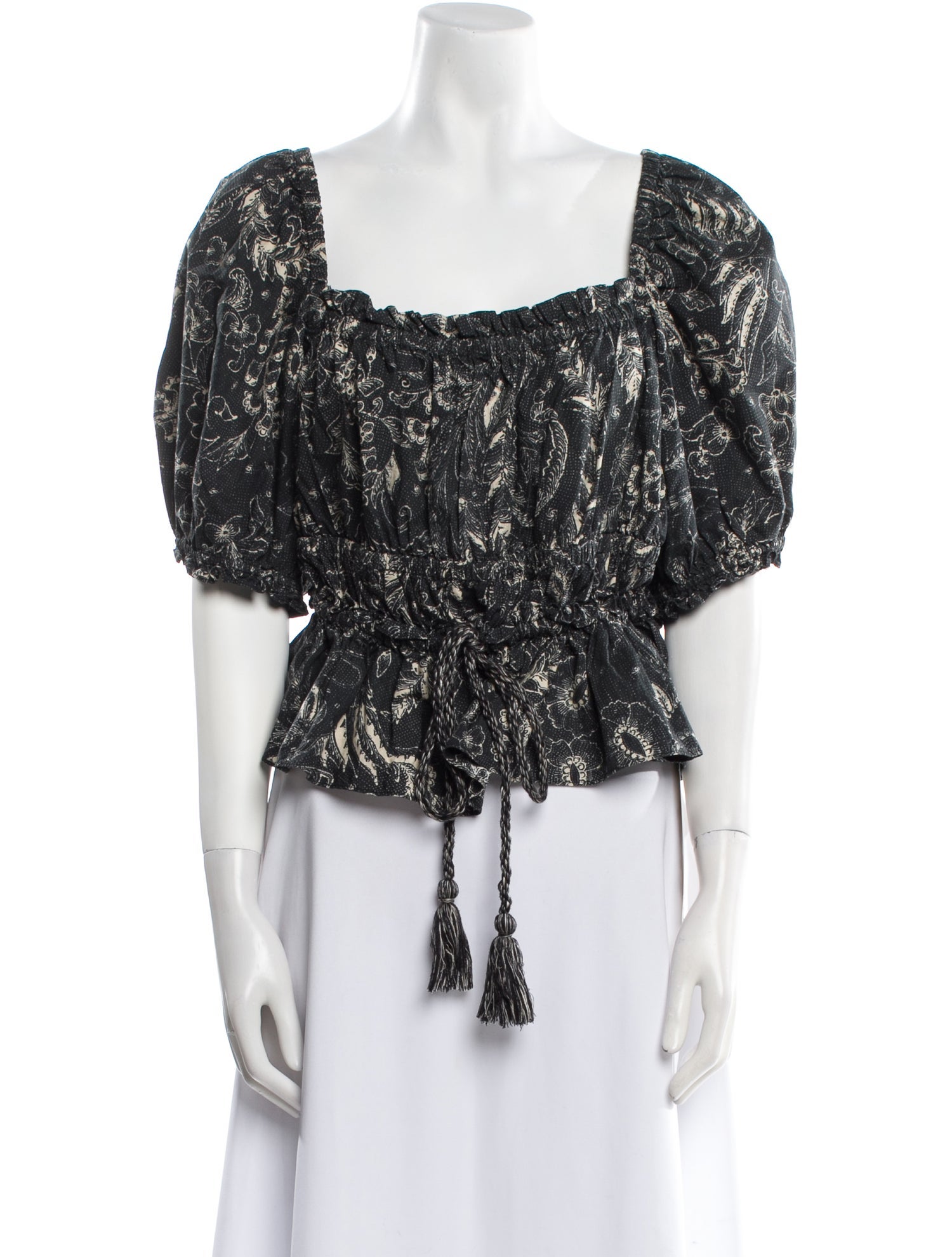 Ulla Johnson Floral Print Square Neckline Top