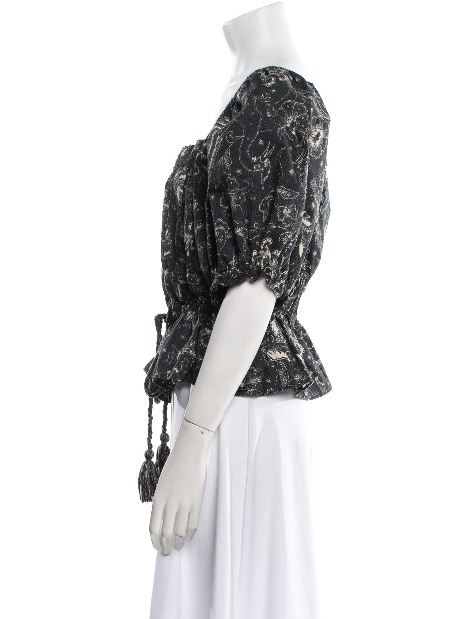 Ulla Johnson Floral Print Square Neckline Top