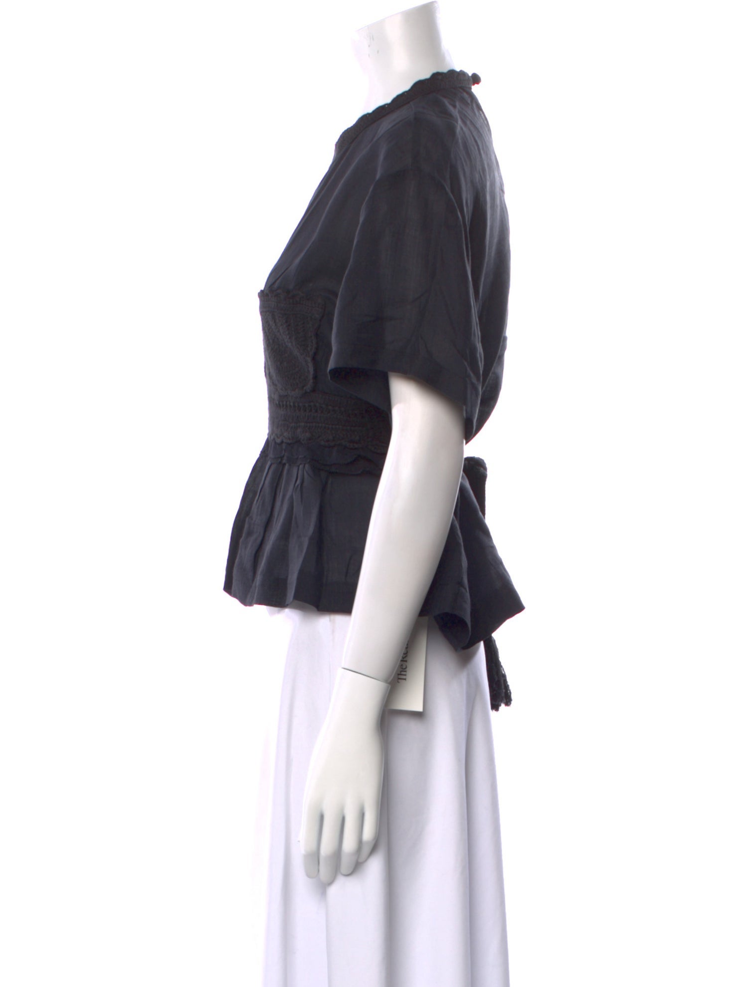 Ulla Johnson Crew Neck Short Sleeve Crop Top