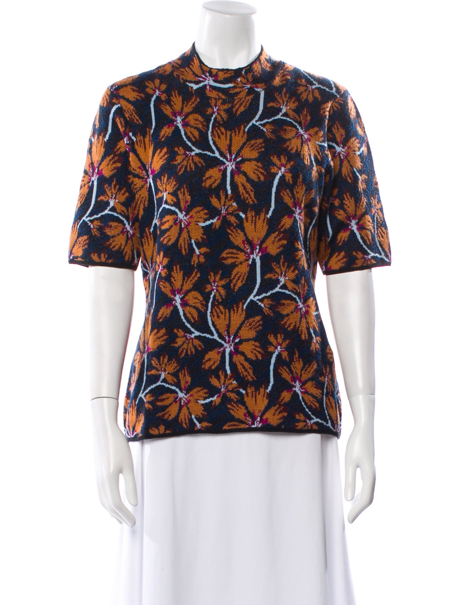 Ulla Johnson Floral Print Crew Neck Sweater