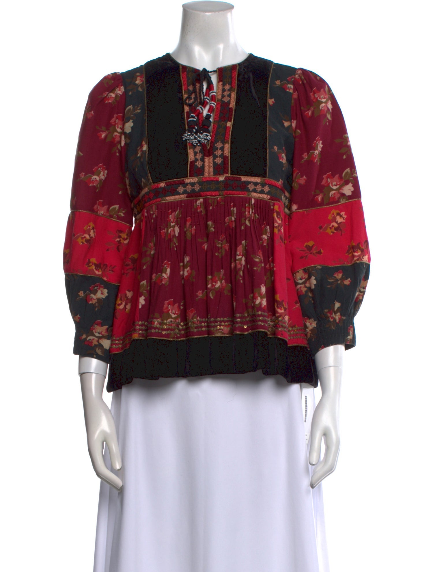 Ulla Johnson Floral Print Crew Neck Blouse