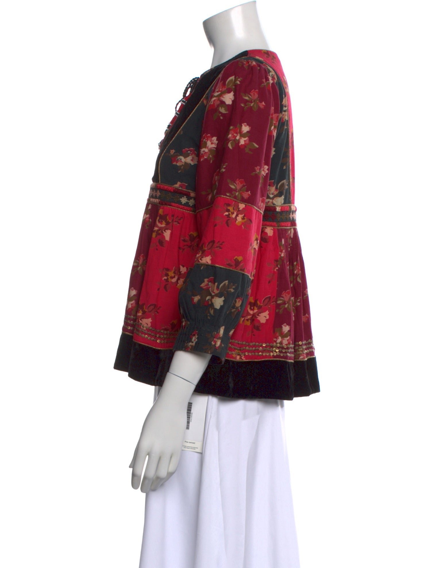 Ulla Johnson Floral Print Crew Neck Blouse