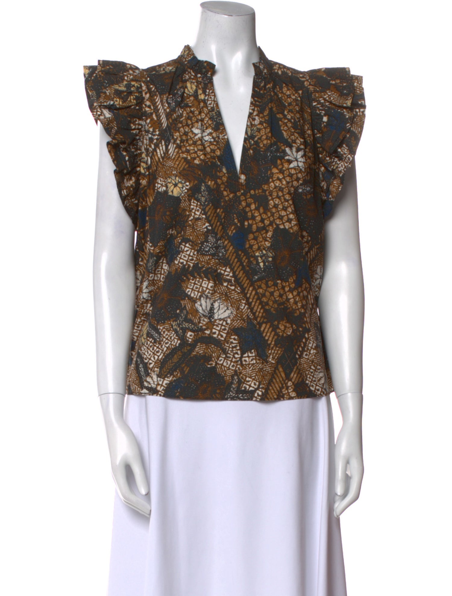 Ulla Johnson Printed V-Neck Blouse