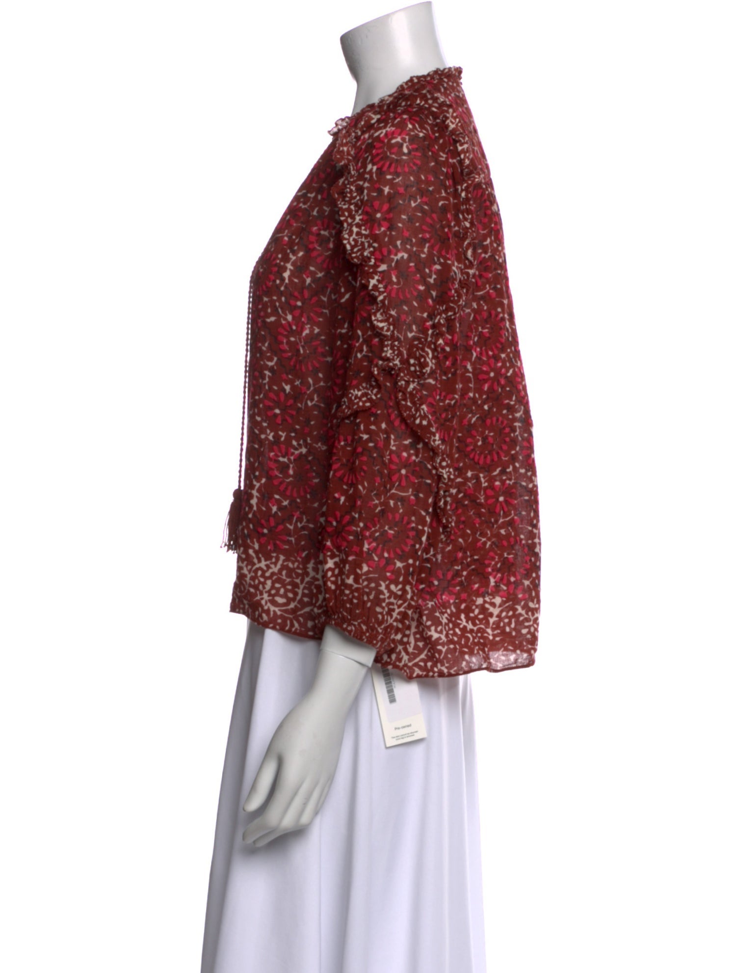 Ulla Johnson Floral Print V-Neck Blouse