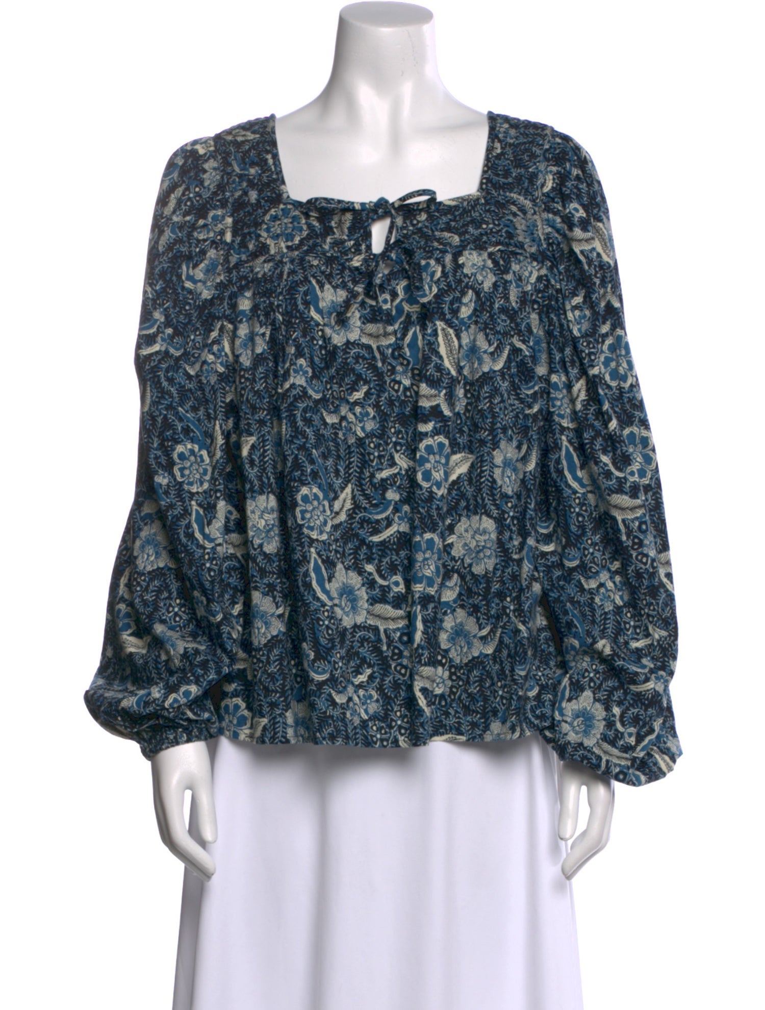 Ulla Johnson Floral Print Square Neckline Blouse