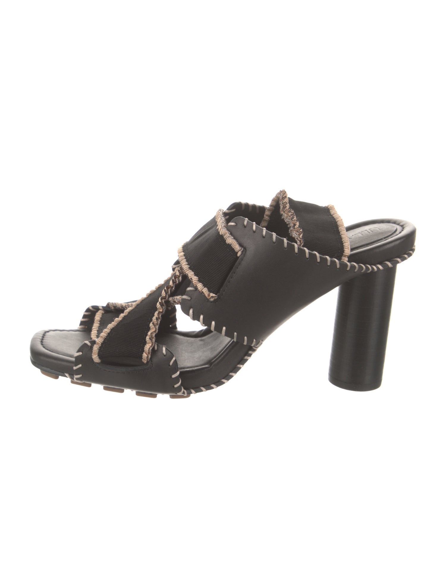 Ulla Johnson Leather Whipstitch Trim Slides