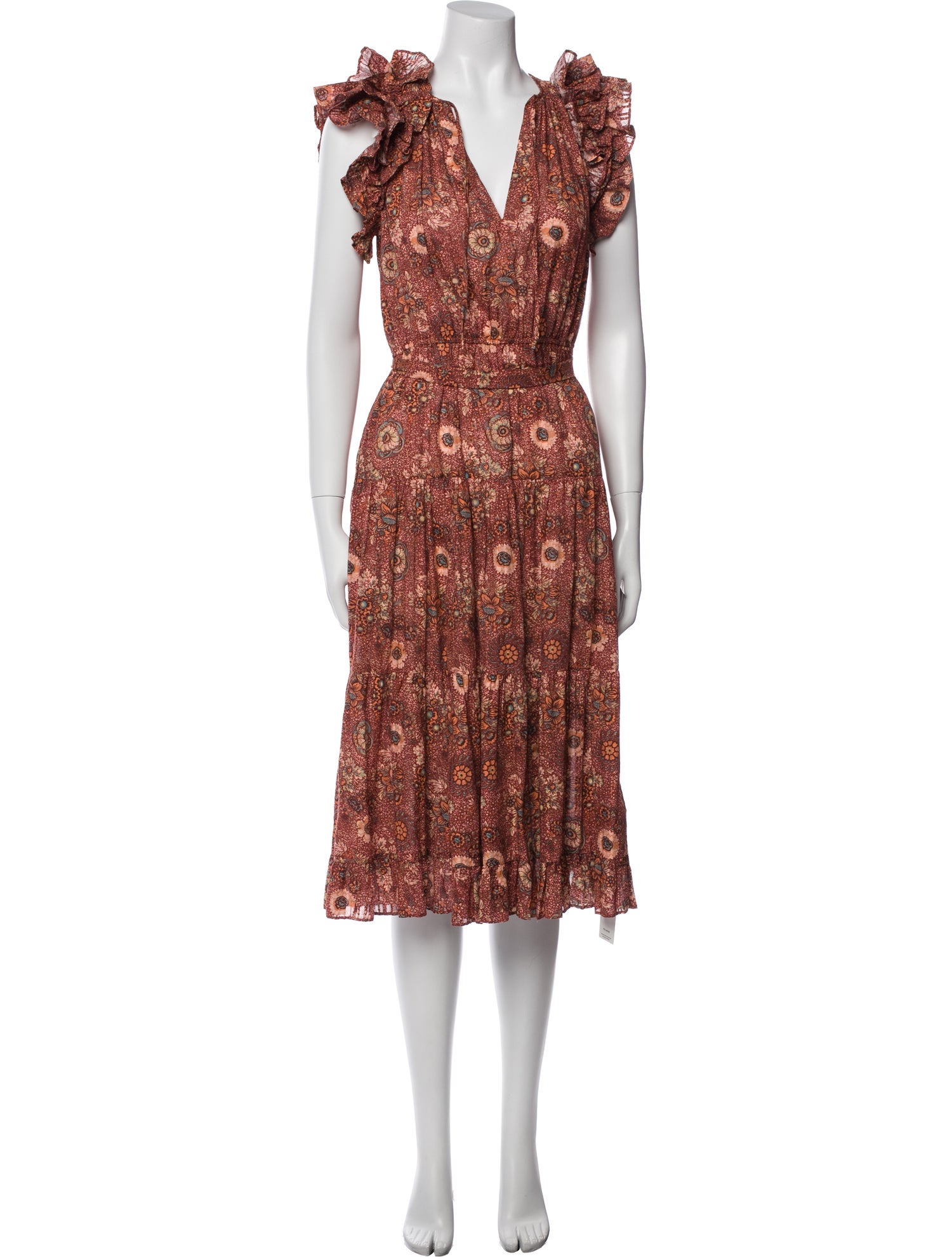 Ulla Johnson Floral Print Midi Length Dress