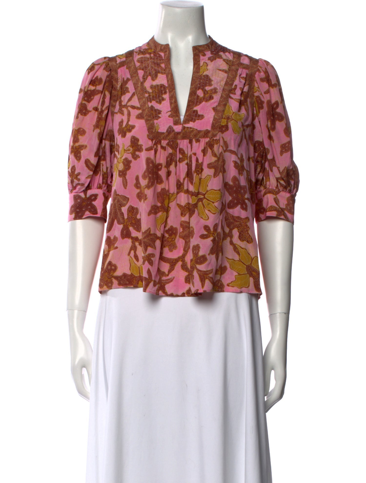 Ulla Johnson Silk Floral Print Crop Top