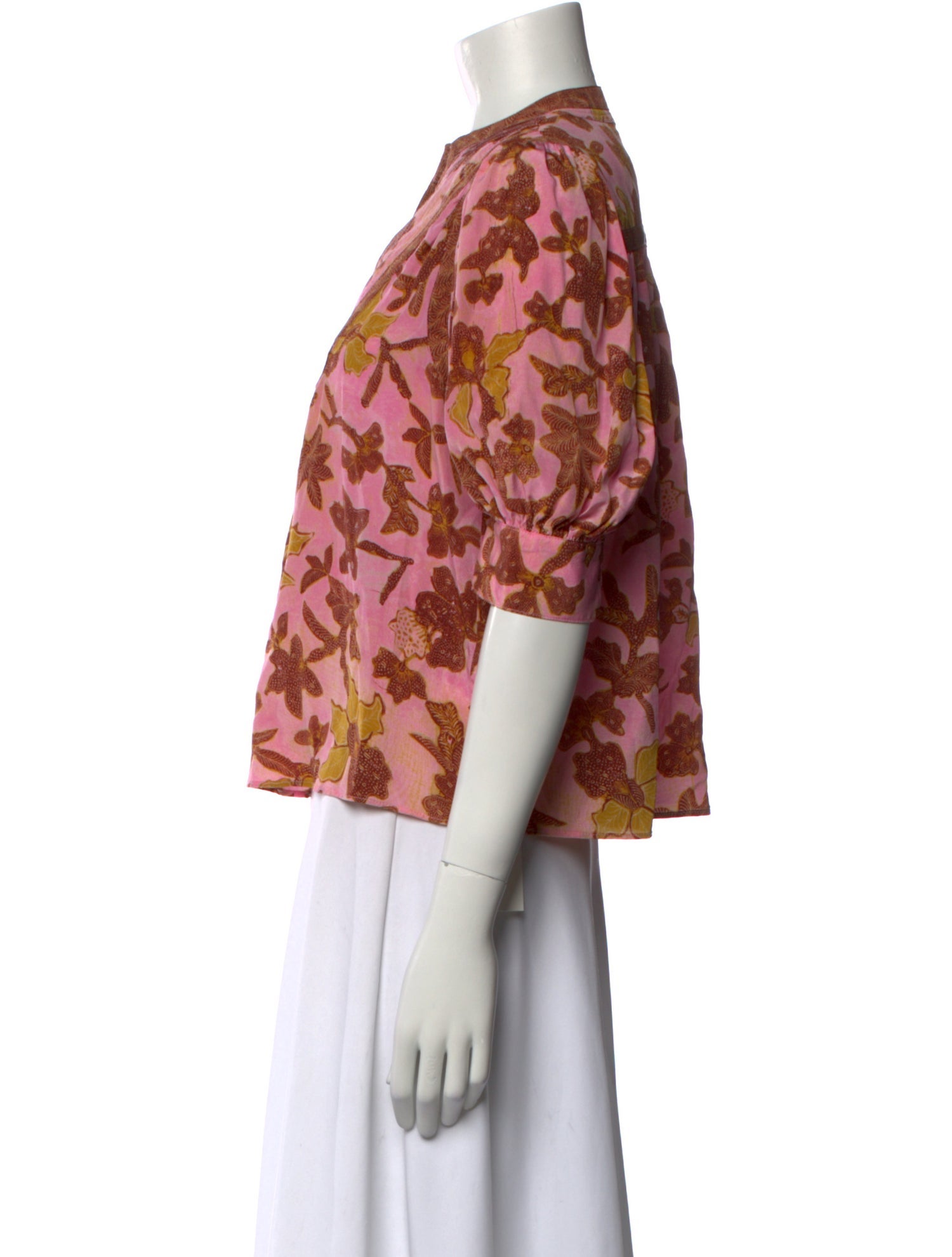 Ulla Johnson Silk Floral Print Crop Top