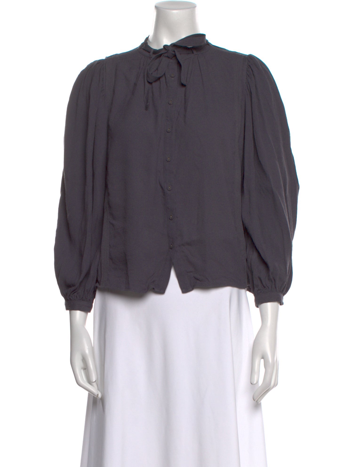 Ulla Johnson Mock Neck Three-Quarter Sleeve Blouse