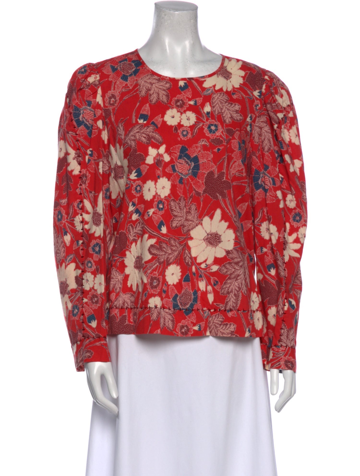Ulla Johnson Floral Print Crew Neck Blouse