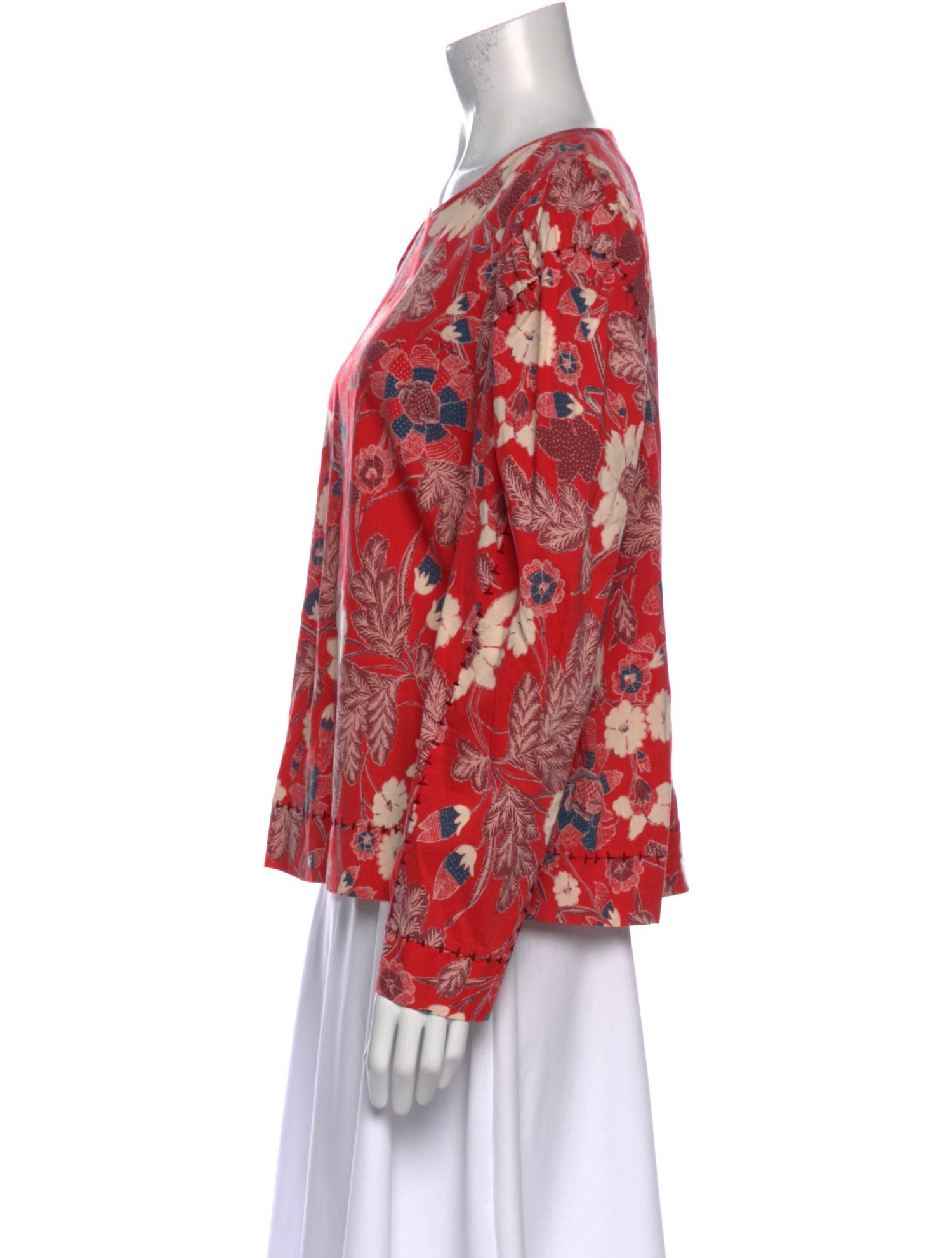 Ulla Johnson Floral Print Crew Neck Blouse