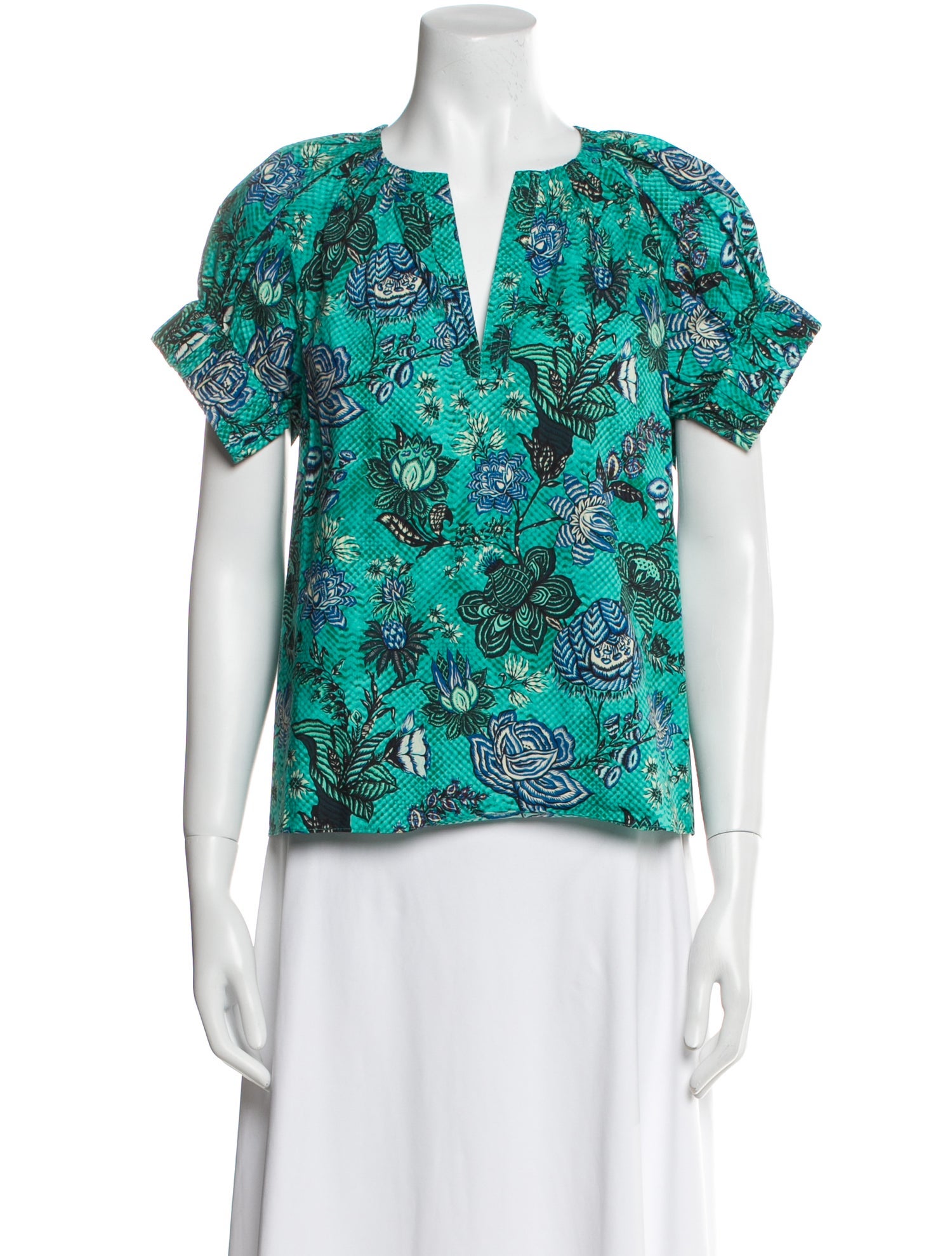 Ulla Johnson Floral Print V-Neck Blouse w/ Tags