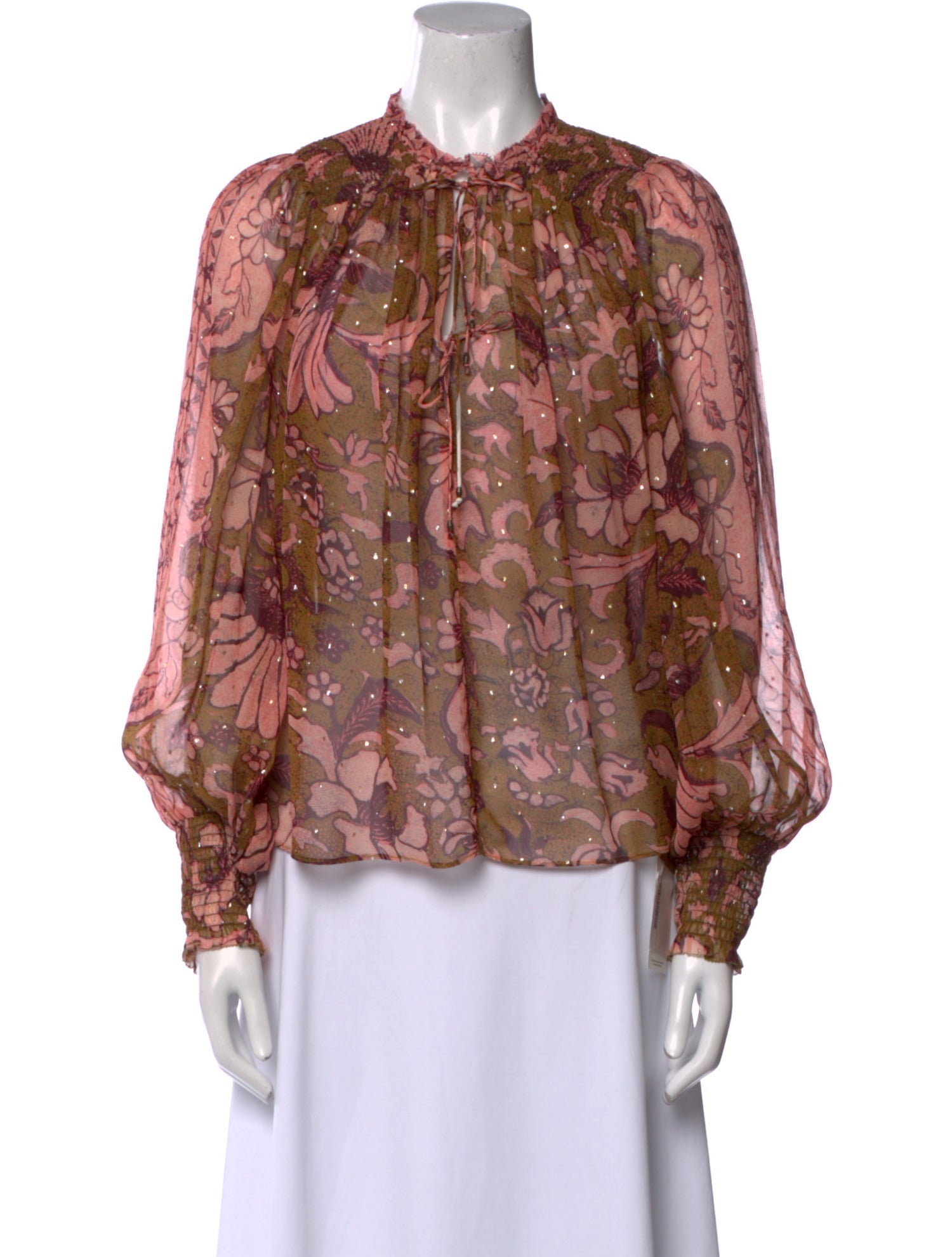 Ulla Johnson Silk Floral Print Blouse