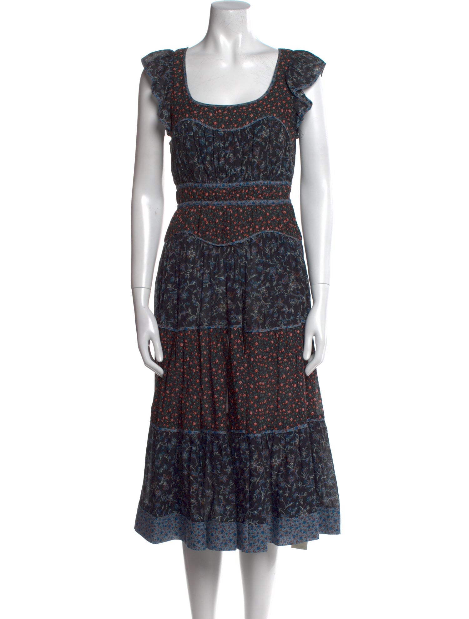 Ulla Johnson Floral Print Midi Length Dress