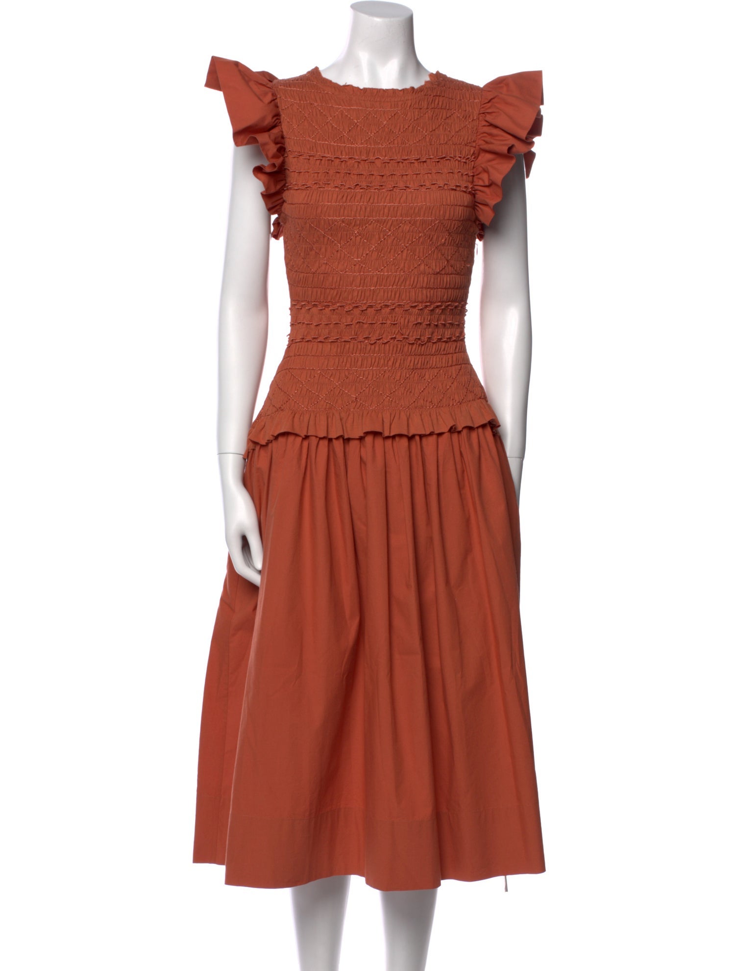 Ulla Johnson Bateau Neckline Midi Length Dress