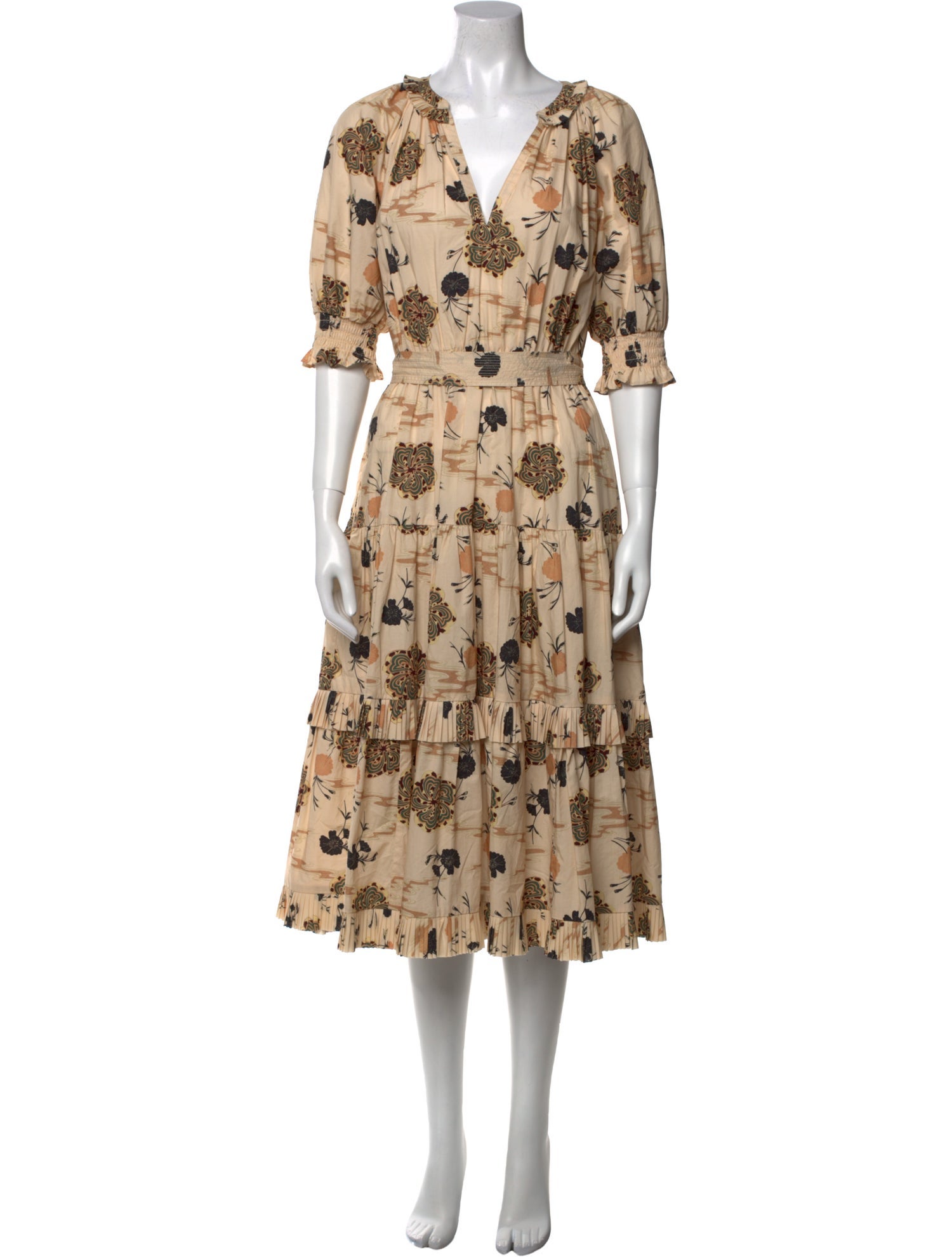 Ulla Johnson Floral Print Midi Length Dress