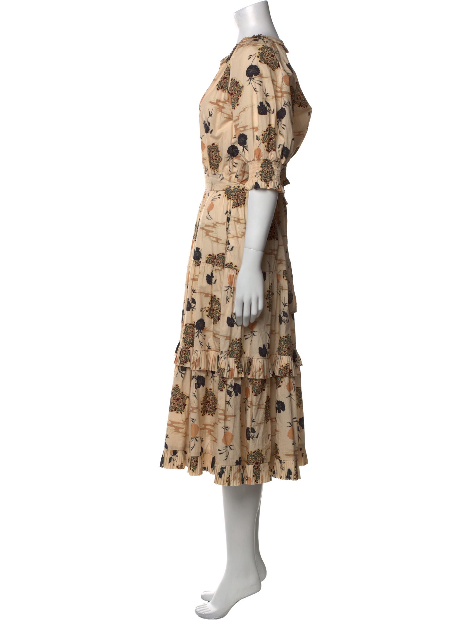 Ulla Johnson Floral Print Midi Length Dress