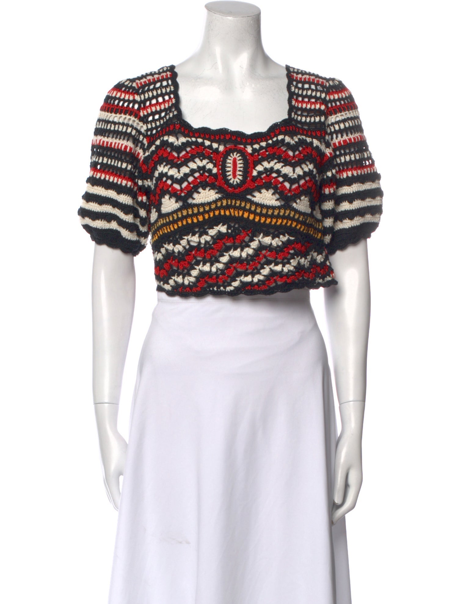 Ulla Johnson Printed Square Neckline Crop Top