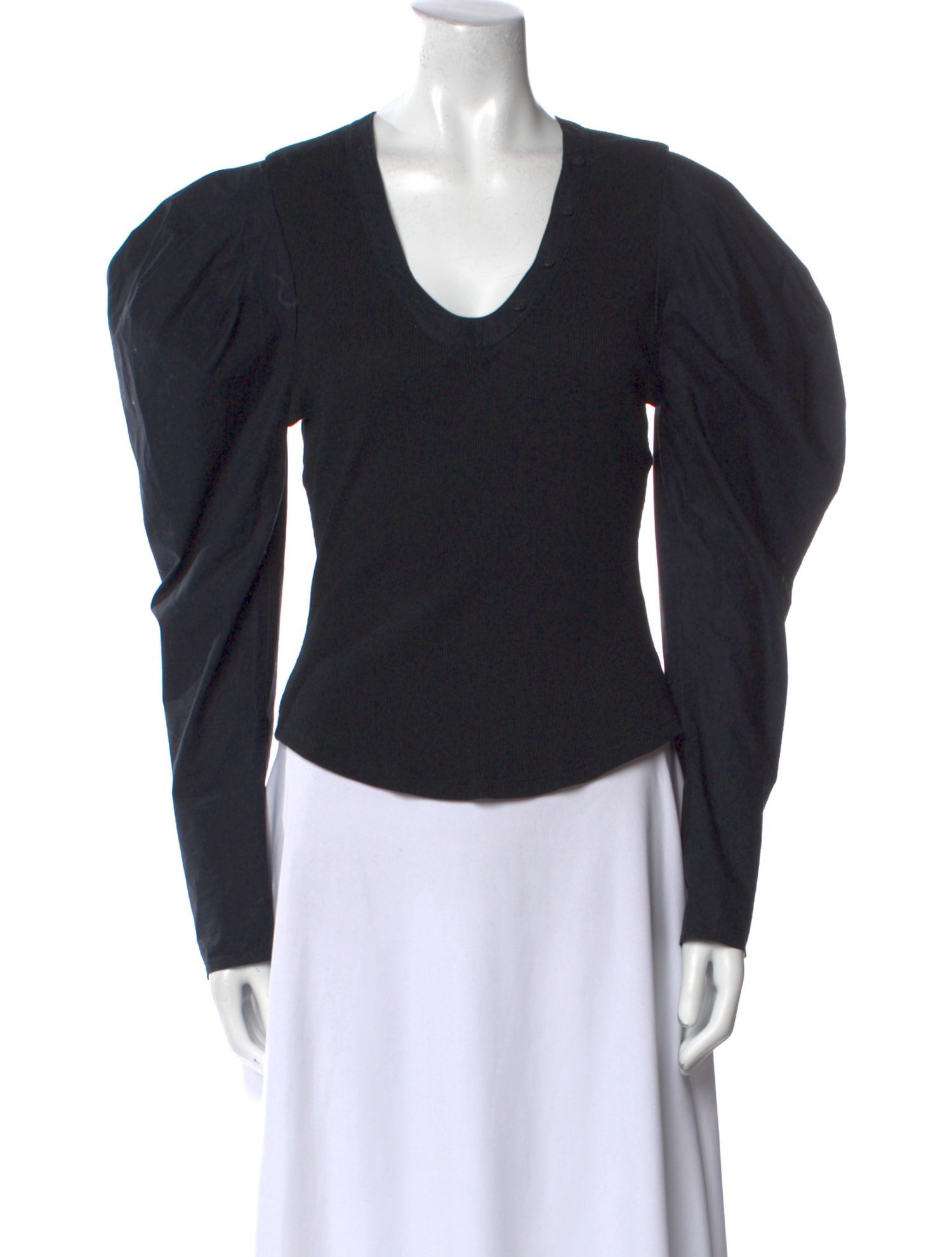 Ulla Johnson Scoop Neck Long Sleeve Top