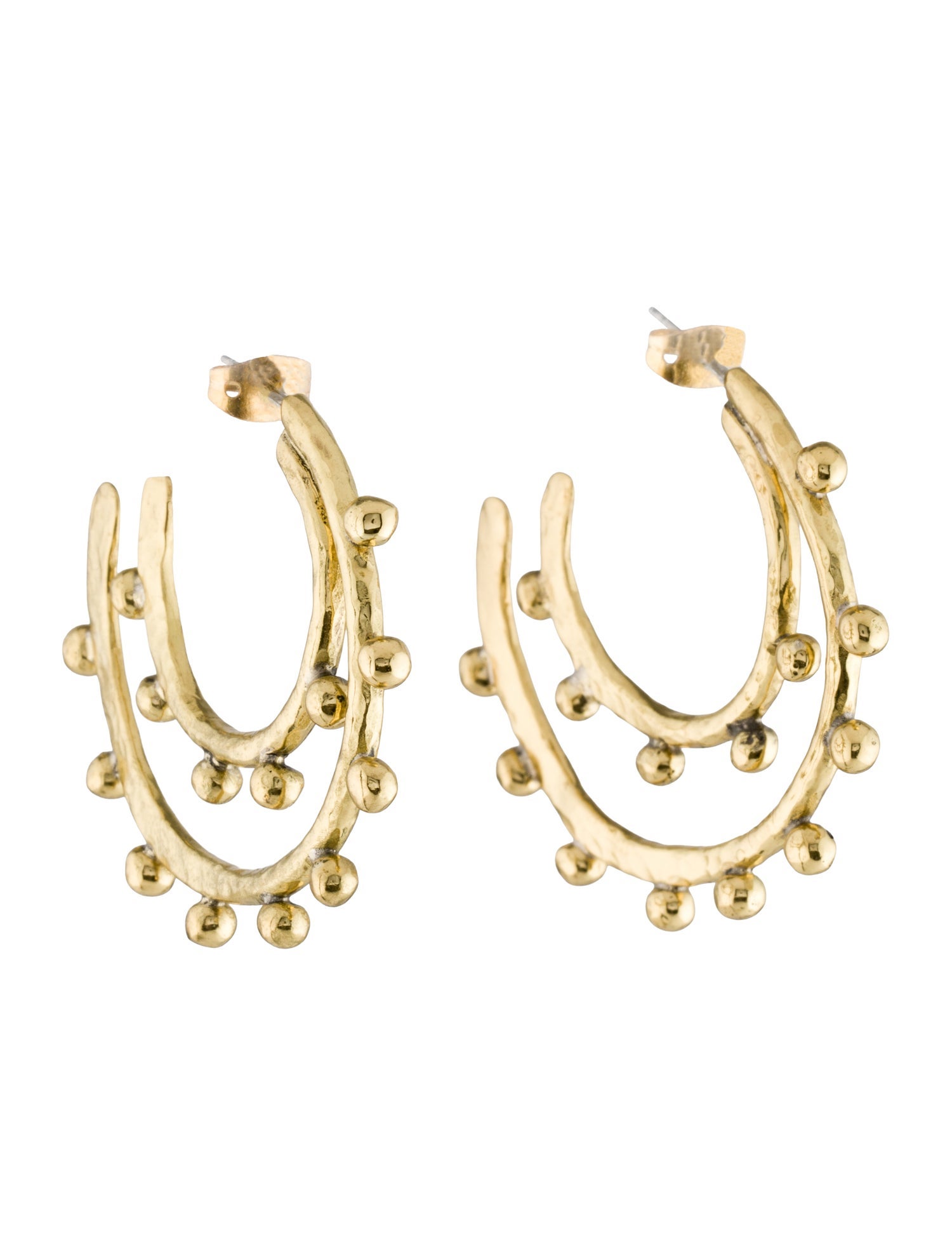 Ulla Johnson Hammered Textured Hoop Earrings