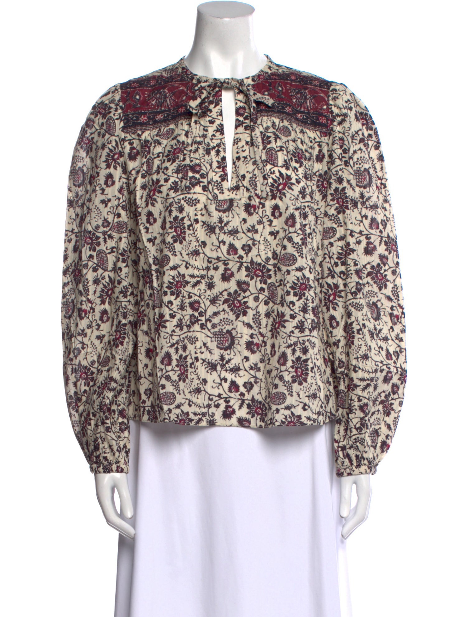 Ulla Johnson Floral Print Tie Neck Blouse w/ Tags