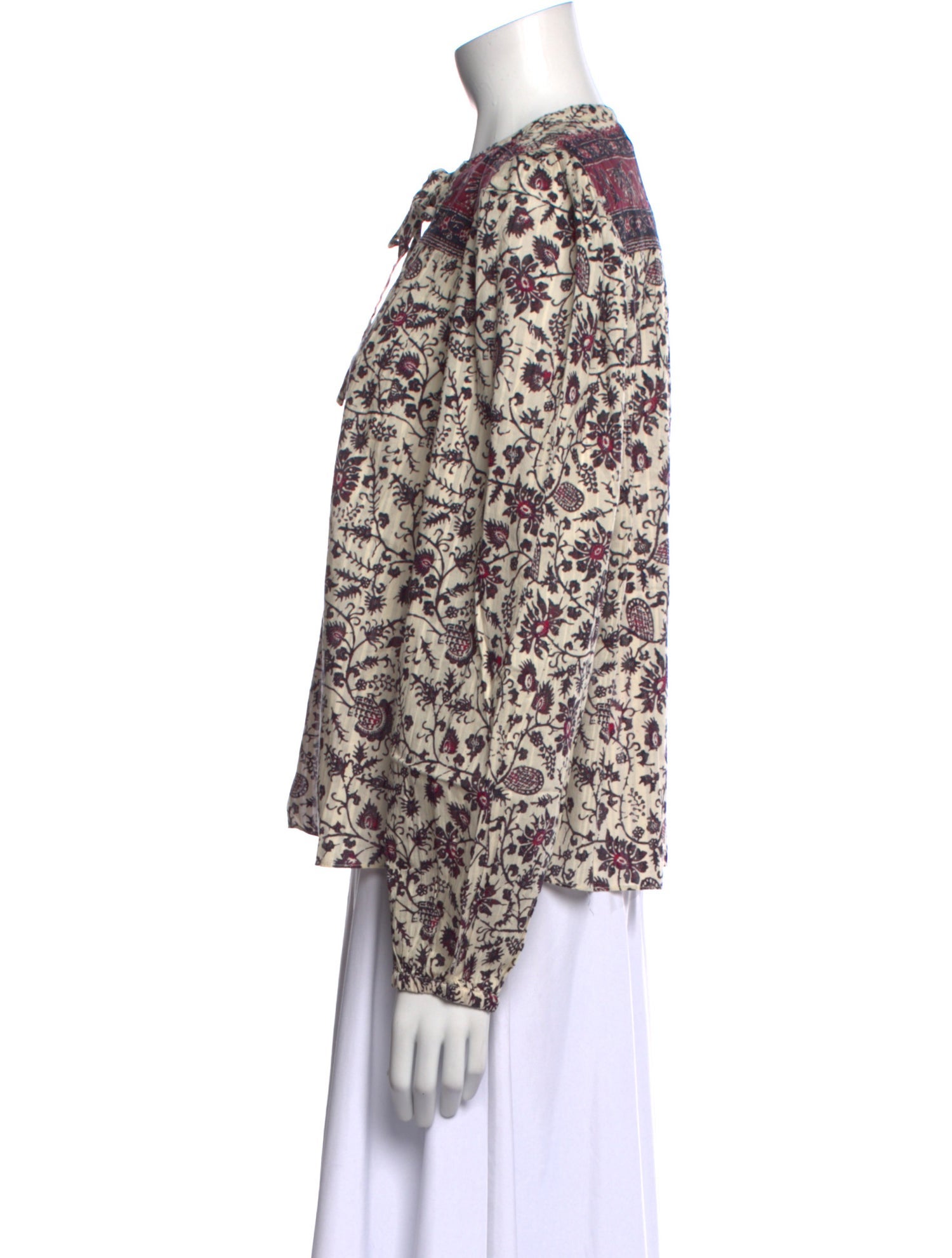 Ulla Johnson Floral Print Tie Neck Blouse w/ Tags